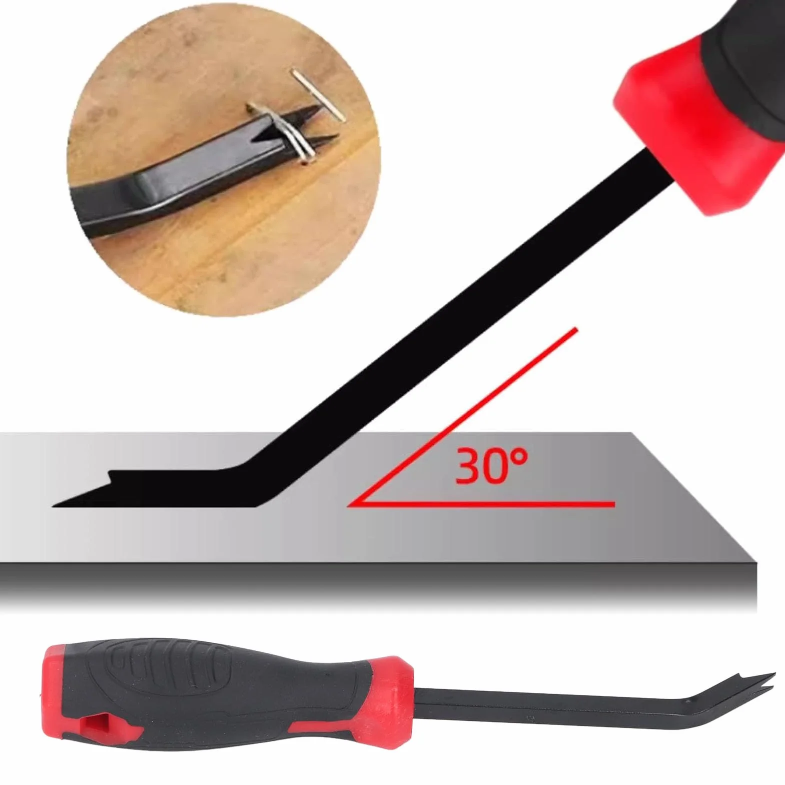 Staple Remover, Estrazione e Sollevatore, CR V Acciaio, Pesante per Mobili per Pavimenti in Legno, con Impugnatura PP