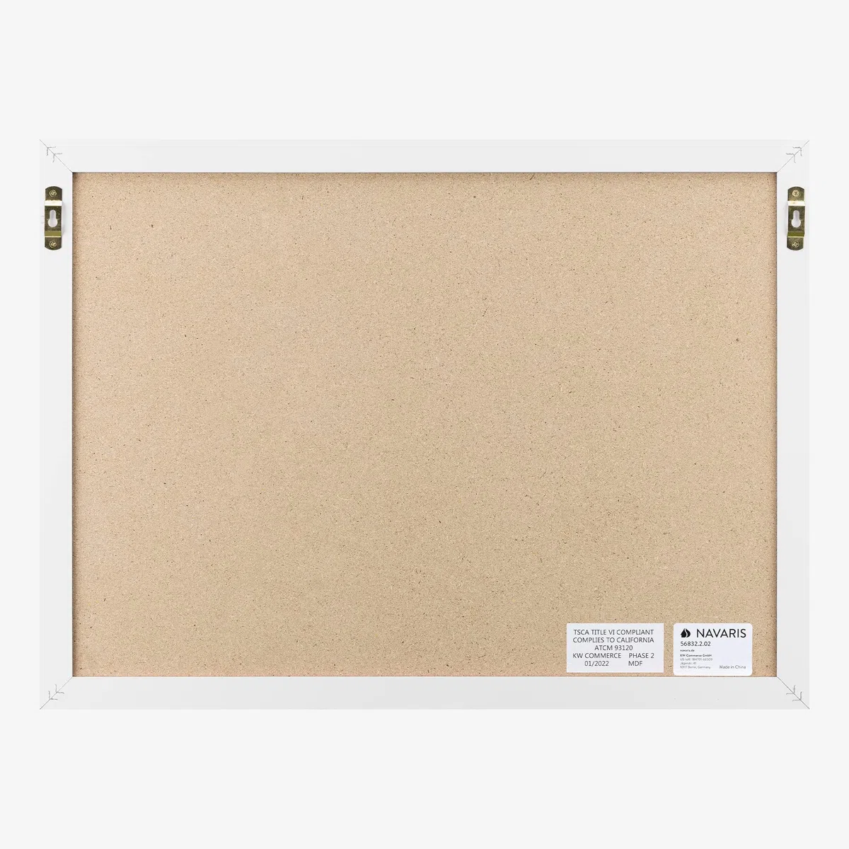 Navaris Lavagnetta Puntaspilli Tessuto Rosa 58 x 43 cm - Bacheca da Appendere con Cornice Legno MDF Bianca - Lavagna 6x Puntine - Pin Memo Board - Lino