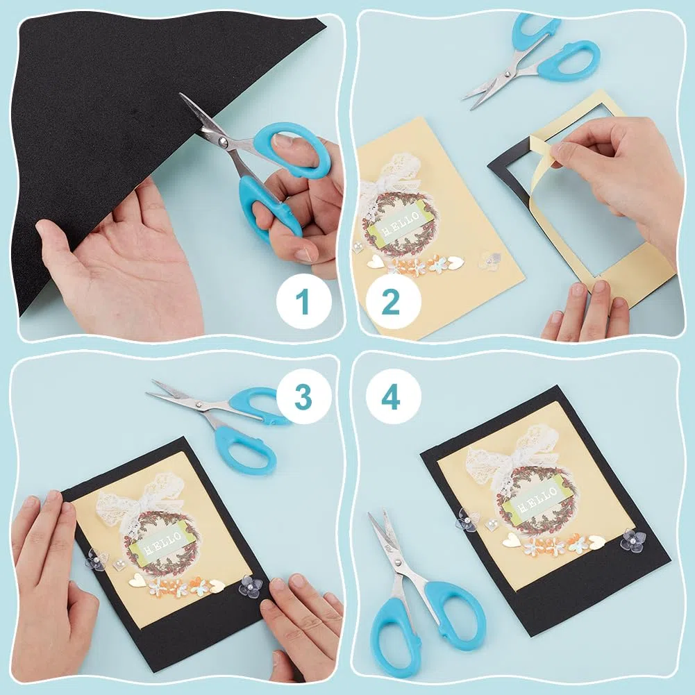 BENECREAT 8 fogli autoadesivi in schiuma EVA, 1 mm, colore nero, per cosplay, imbottitura, protezione per mobili, scrapbooking, fai da te, 30 x 30 cm