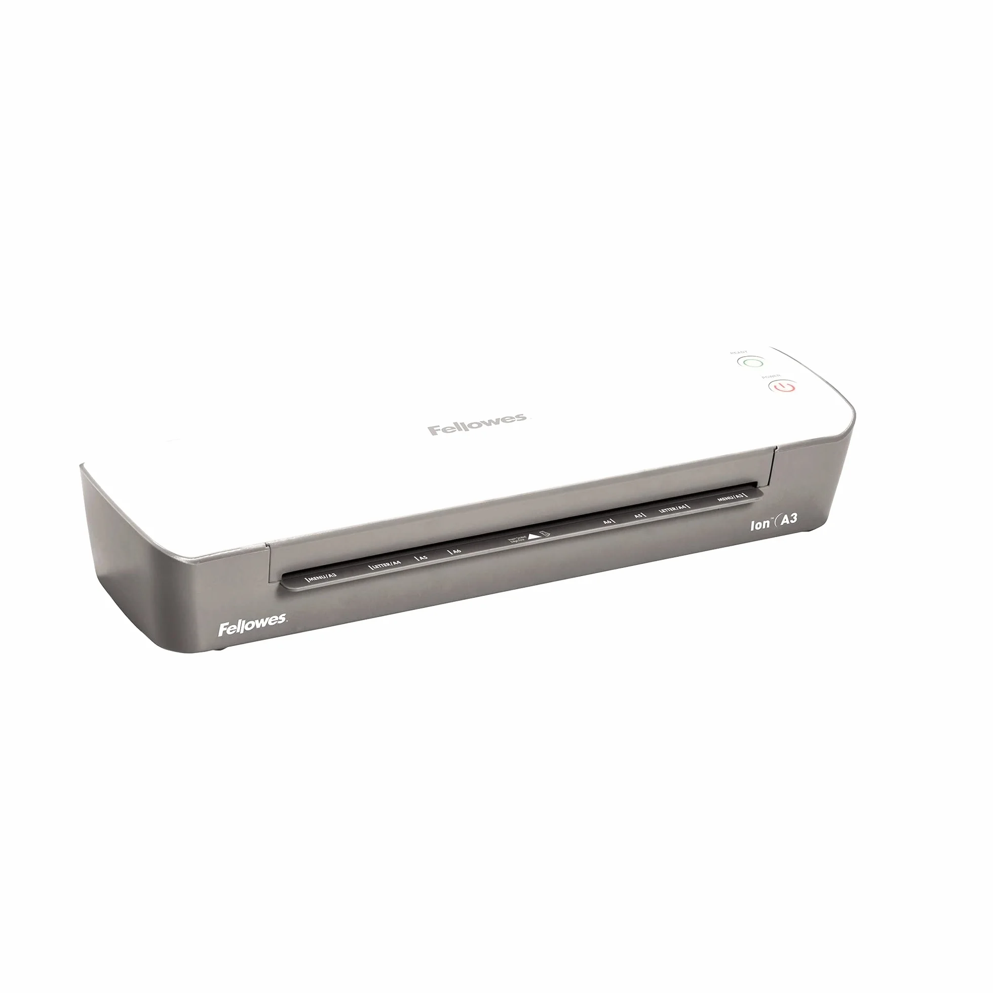 Fellowes plastificatrice Ion A3, formato A3, fino a 125 micron, per casa e ufficio, plastificatrice con leva di sblocco e modalità riposo, riscaldamento in 4 minuti, incluso starter pack di 10 pouches