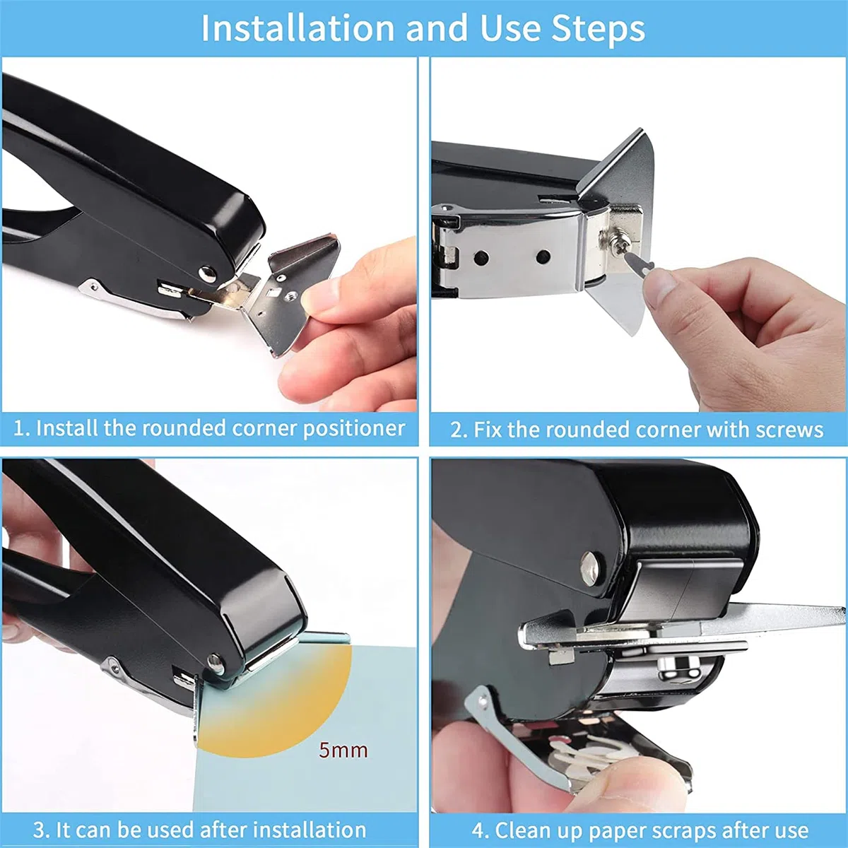Rounder Punch Corner Rounder Heavy Duty Round Corner Punch Punch Cutter Pinze per carte d'identità Artigianato di carta Laminazione Scrapbooking