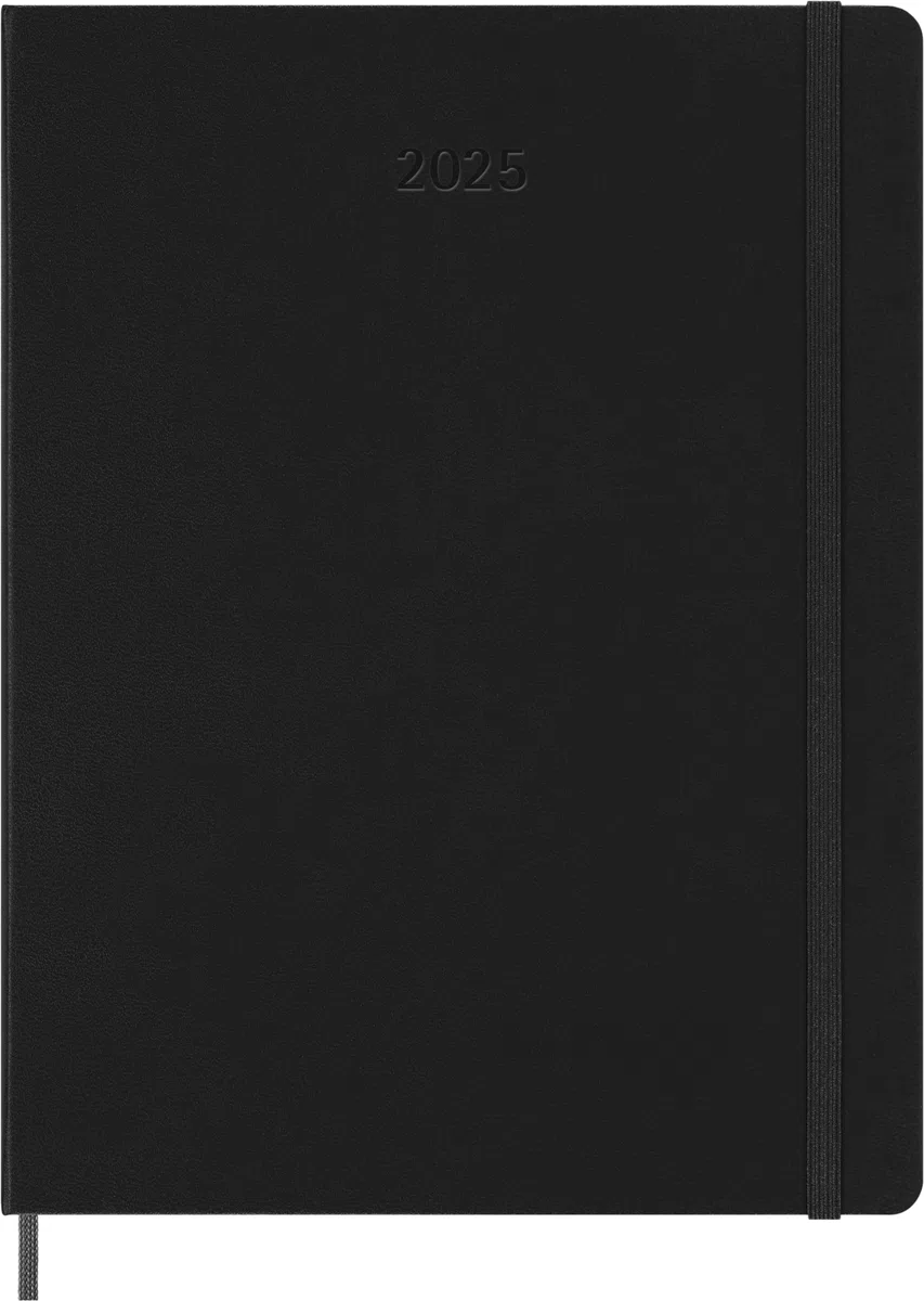 Moleskine Weekly Planner, Agenda Settimanale Smart PRO 12 Mesi 2025, Smart PRO Planner, Chiusura Elastica, Colore Nero, Formato Extra Large 19x25 cm