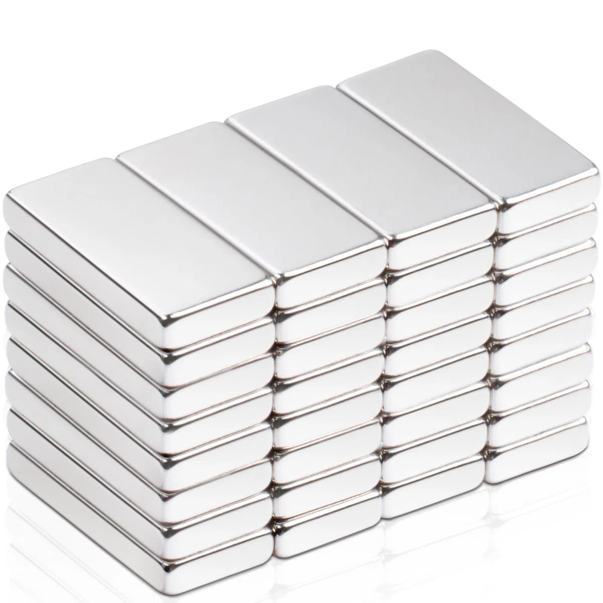 32 magneti forte, 20 x 10 x 3 mm, al neodimio, magneti per lavagna magnetica, rettangolari per armadio da cucina, ufficio