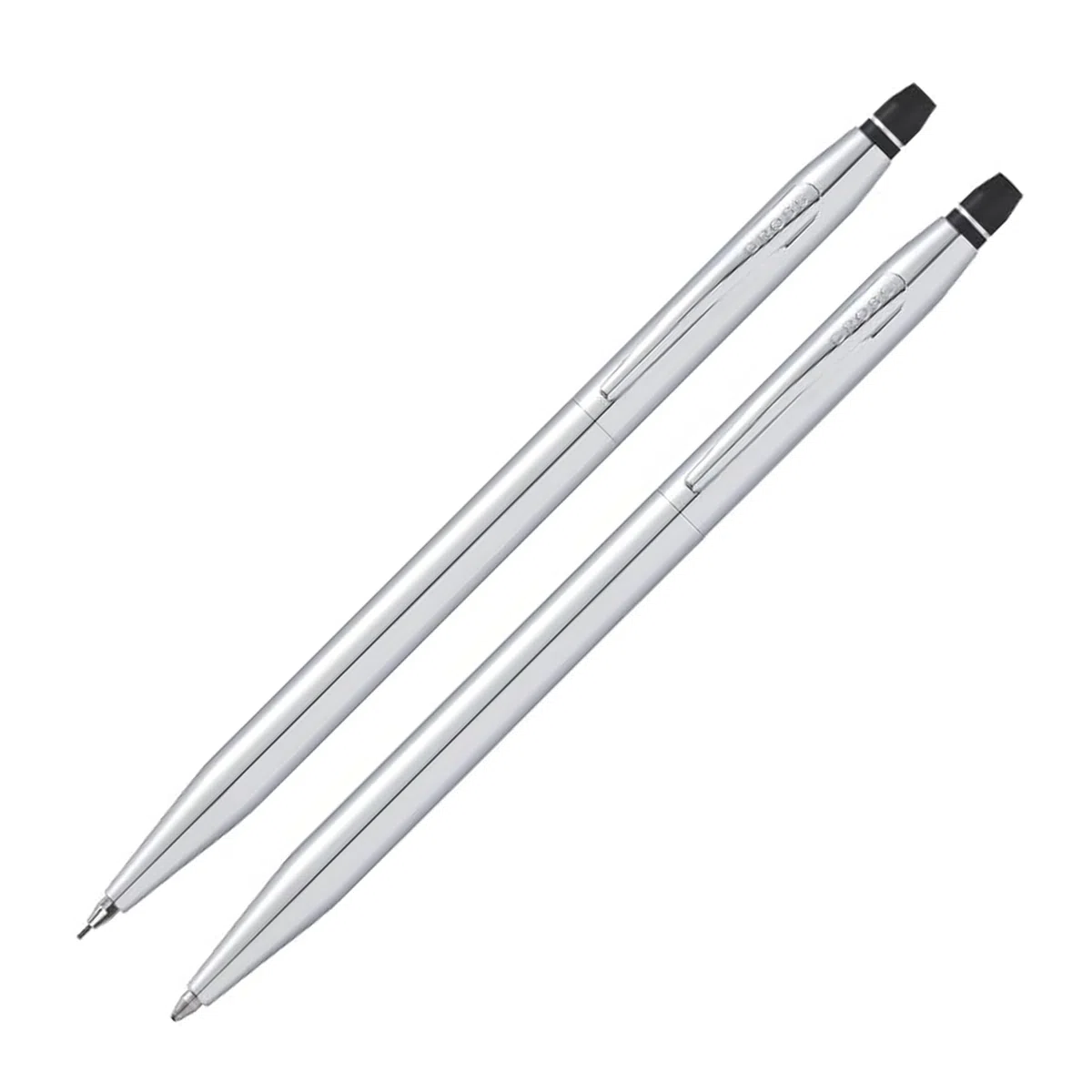 CROSS Set penna a sfera ricaricabile in cromo lucido e matita meccanica da 0,5 mm, in confezione regalo di alta qualità