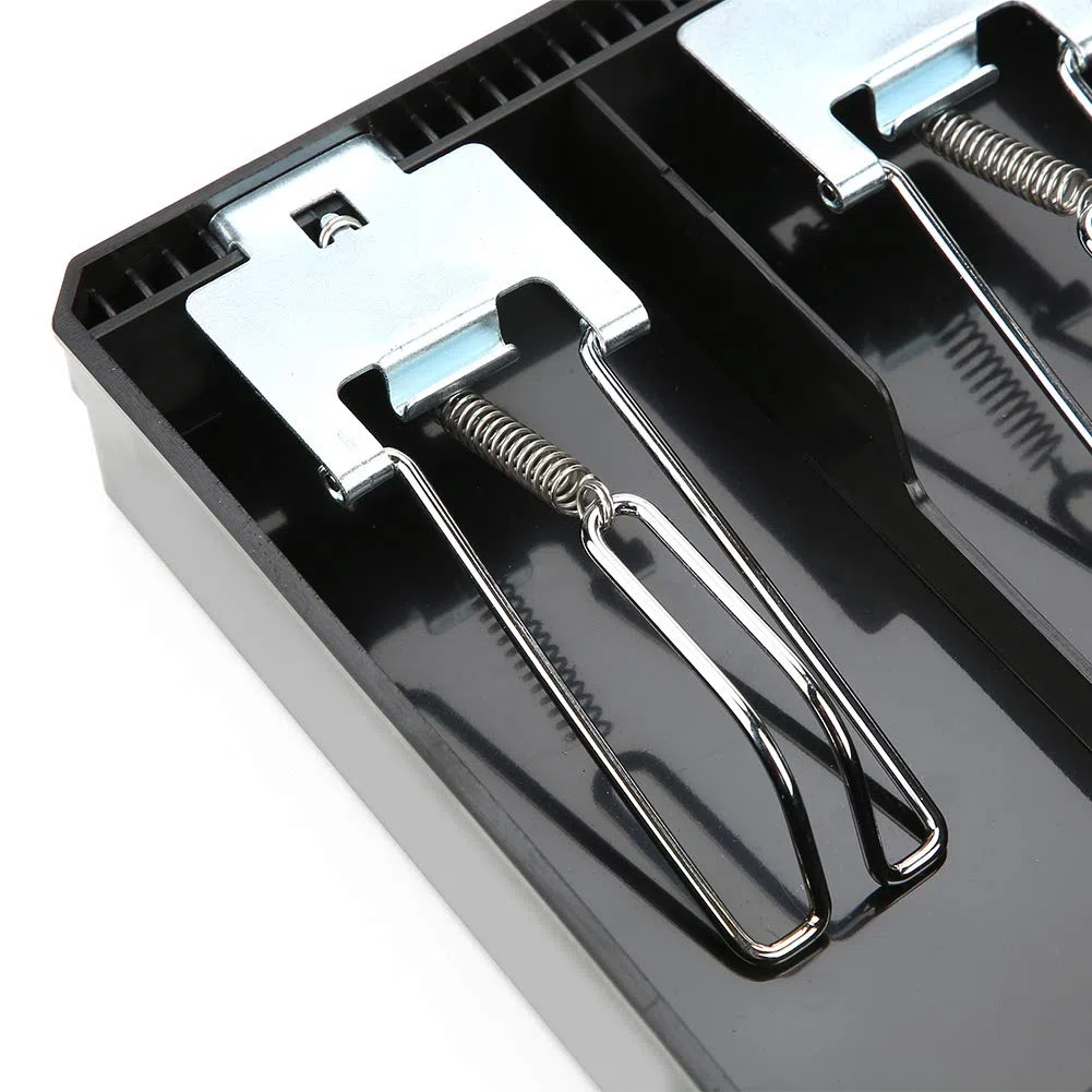 Cassetto per registratore di denaro contante Cassetto inserto sostitutivo Scatola portaoggetti per cassiere in ABS 3 banconote 3 monete con clip in metallo per supermercato Hotel(Nero)