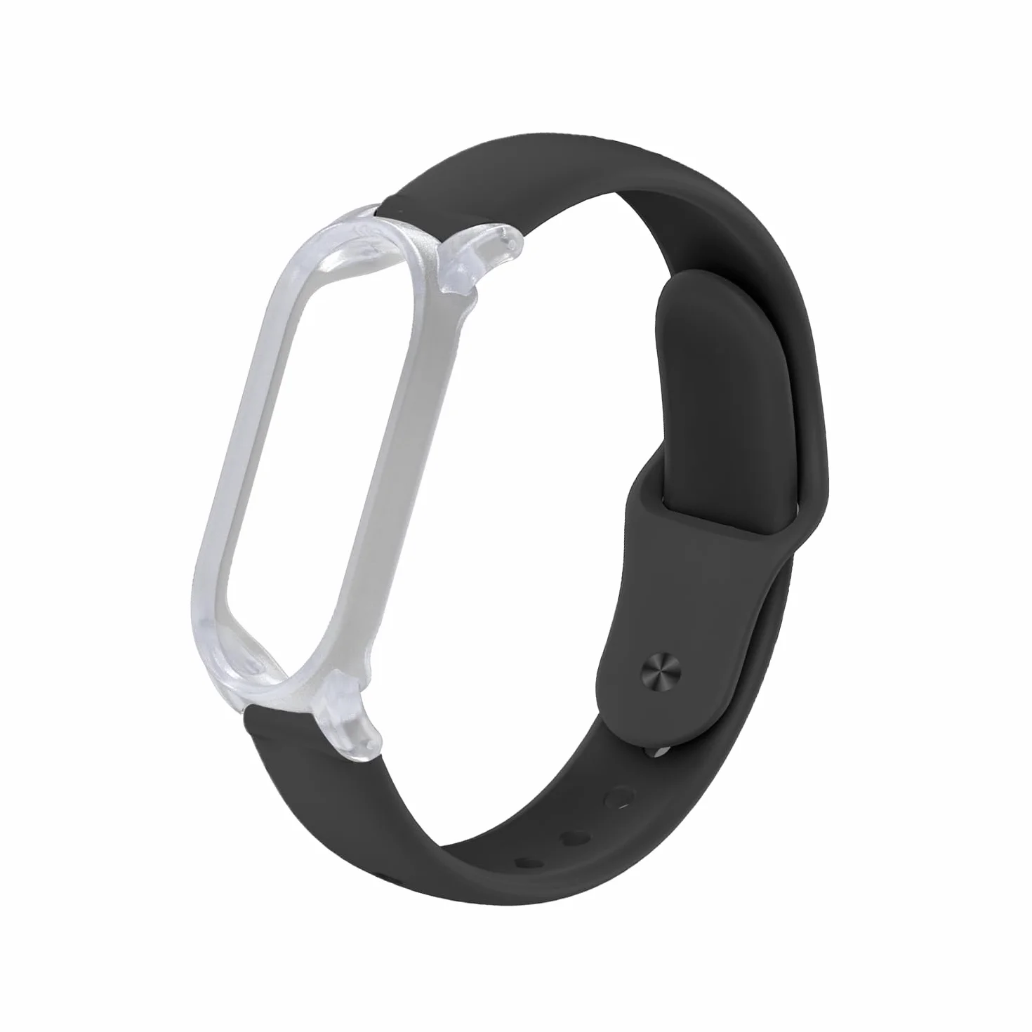 TUDIA Snap On PC Custodia per con cinturino in silicone regolabile compatibile con il registratore vocale PLAUD NotePin AI [per polsi da 14cm a 22cm] cinturino accessori cover (Nero)