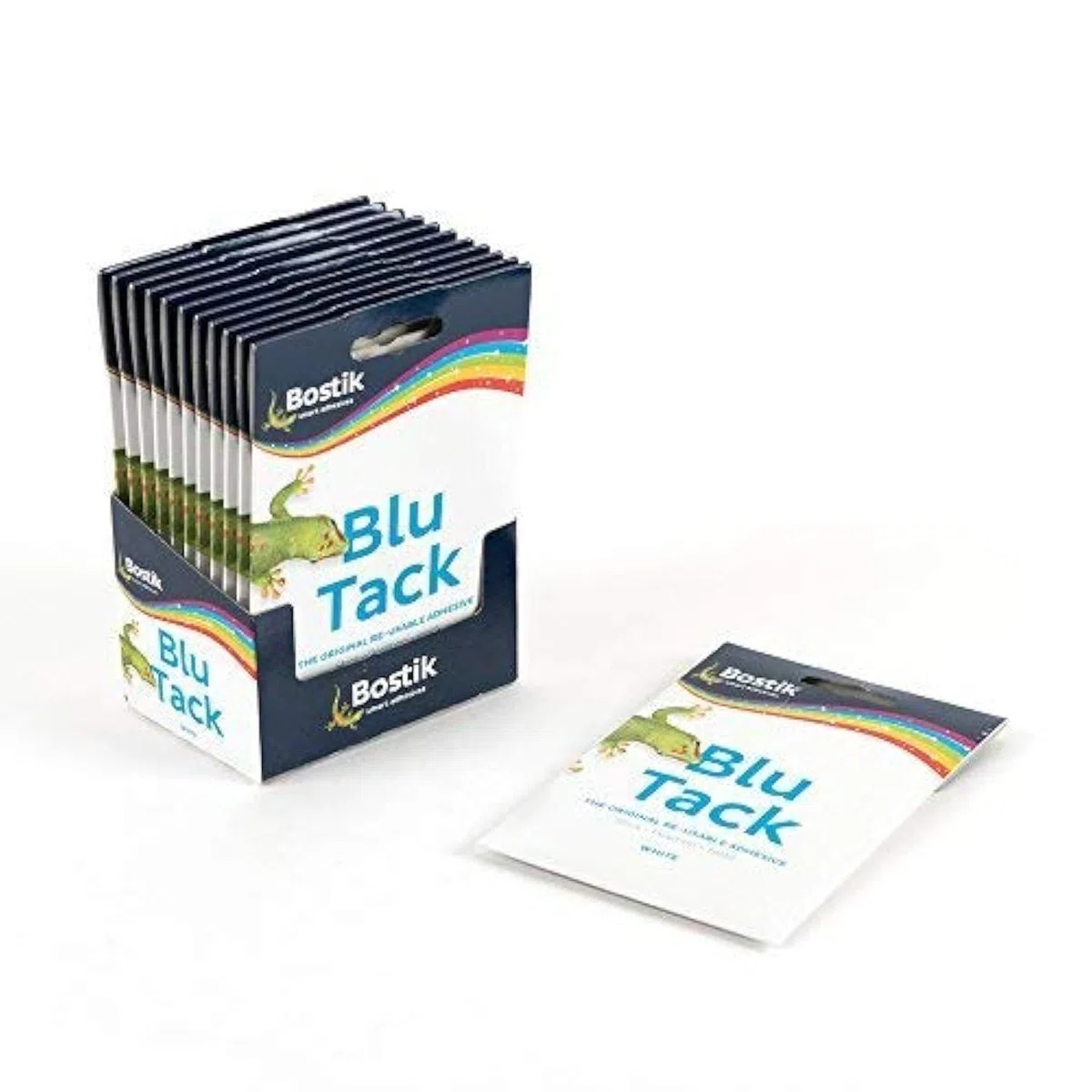 al dettaglio confezione da 12 - BOSTIK BLU-TACK MASTICE ADESIVO NON TOSSICA BIANCO 60G RIFERIMENTO 801127
