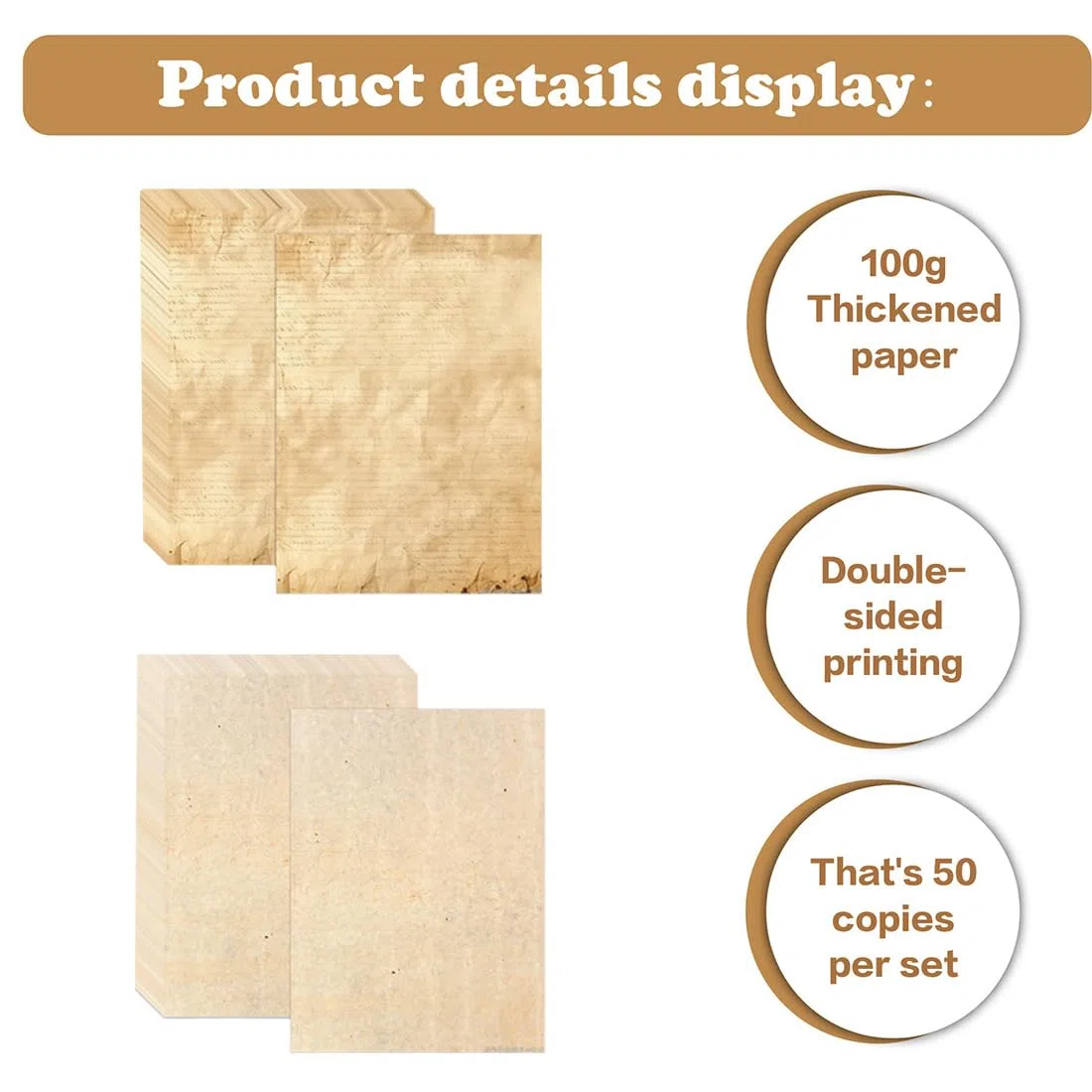 30 Fogli Carta Pergamena Carta Pergamena A4 per Stampanti Carta da Lettere Vintage su Entrambi I Lati Adatta per Stampanti Inkjet Laser Anche Scrivibile A Mano 210X285Mm 2 Stili