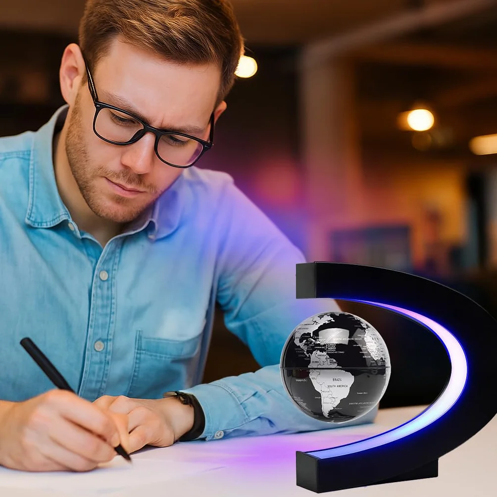 Globo galleggiante a levitazione magnetica con luce LED anti gravità levitante mappa del mondo ufficio casa camera da letto scrivania gadget decorazione unico regalo di compleanno per uomini bambini