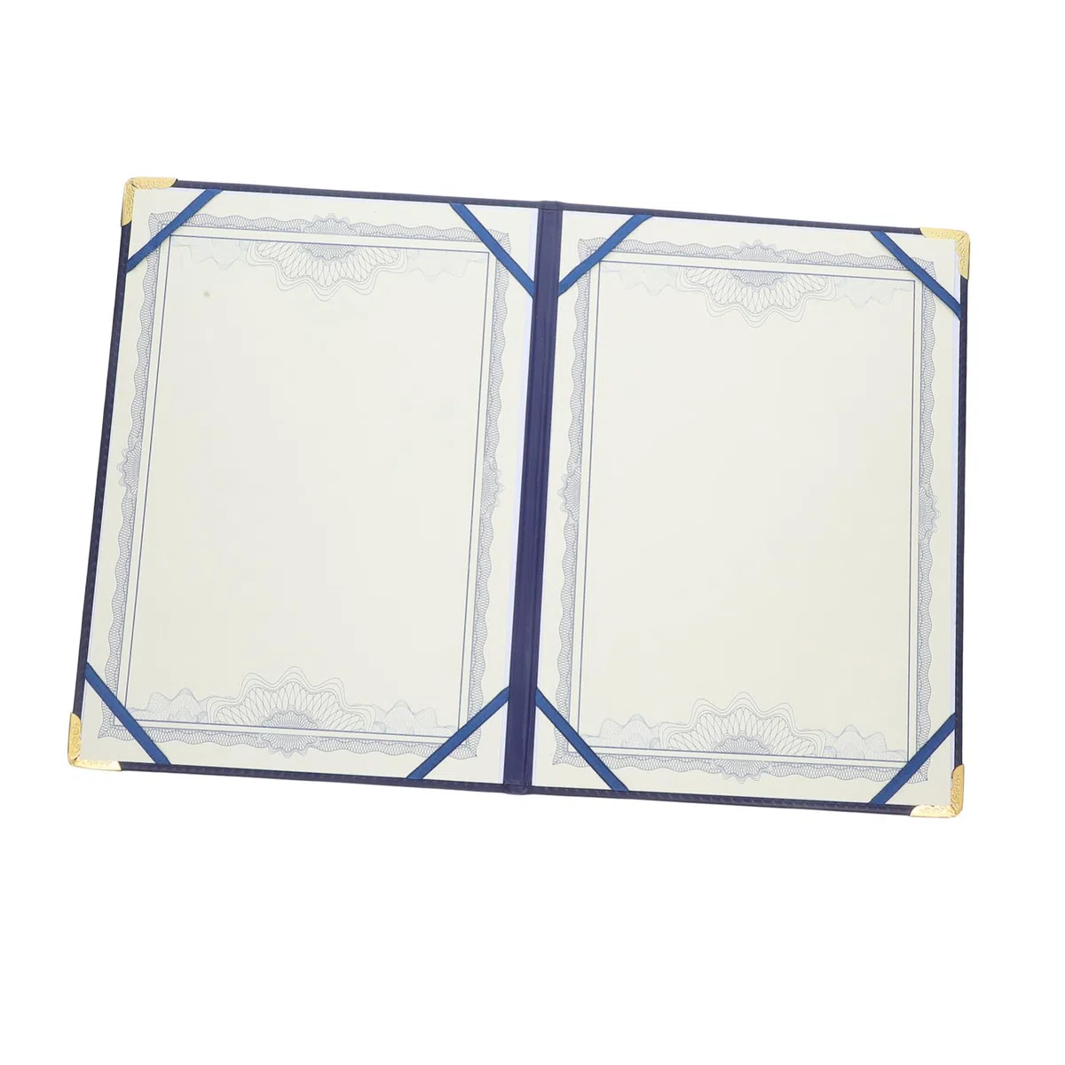 Copertina per Certificati e Premi in Pelle Pu Blu, Protezione Portatile Elegante per Documenti A3, per Presentazioni e Zaini