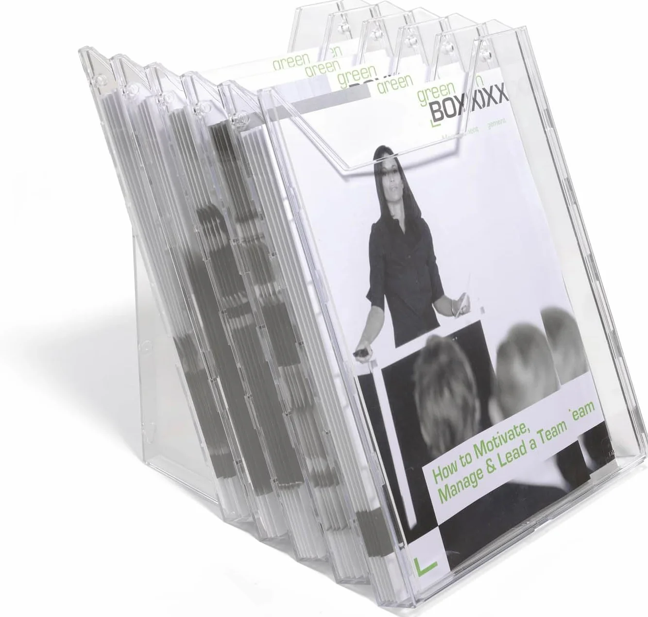 Durable 858619 - Combiboxx A4 Set XL, set di 5 vaschette porta dépliant da f.to A4 fino a f.to di 311x240 mm, da tavolo e da parete, trasparente