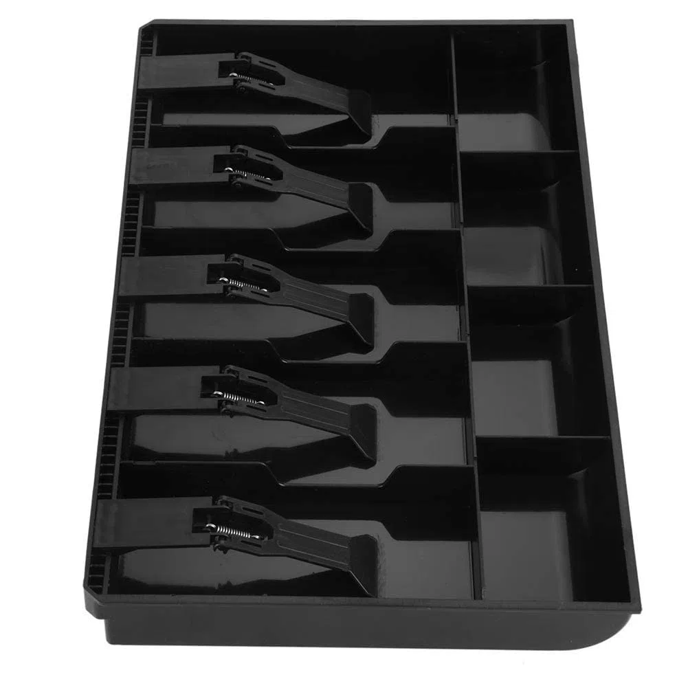 Vassoio di Cassa, 40,5 * 24,5 * 3,5cm Cassetto di Cassa a 9 Griglie Cassetto di Cassetto Porta Contanti con 5 Banconote e 4 Monete Rimovibile Cassettiera del Registratore di Cassa