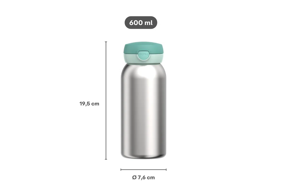 Mepal - Borraccia in Acciaio Inox con Tappo Flip Campus - Il Tappo si Apre con un Solo Clic - Adatta a Bevande Gassate - A Prova di Perdite - Coperchio Igienico - 600 ml - Spiderman