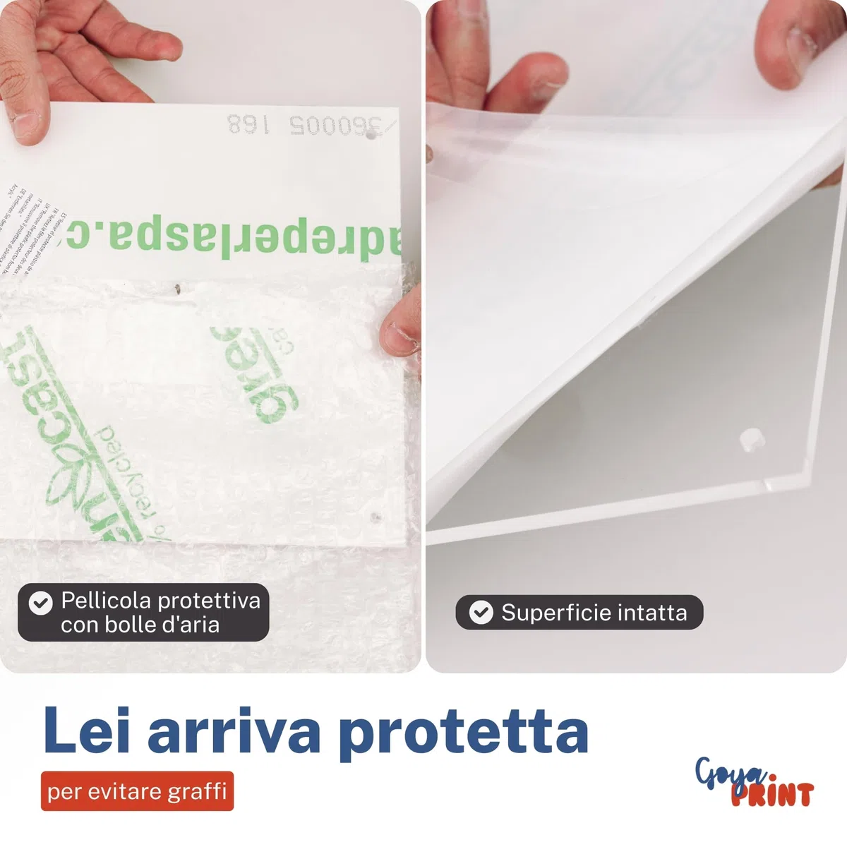 GOYAPRINT | Targa in Plexiglass Trasparente A4 3+3 mm – Doppia Lastra Acrilica con Distanziatori, Fissaggio a Parete per Documenti, Foto e Segnaletica (A4-21X29,7 CM, 3+3 MM)