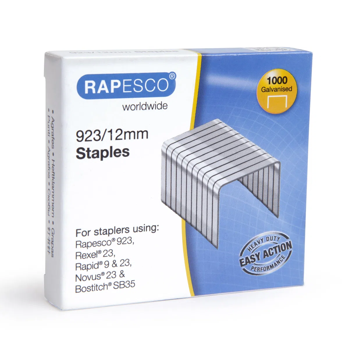 Rapesco 1550 Cucitrice ECO HD-140 per Alti Spessori con 1000 Punti 923/12 mm, Spillatrice e Punti, Capacità 140 Fogli, Nero