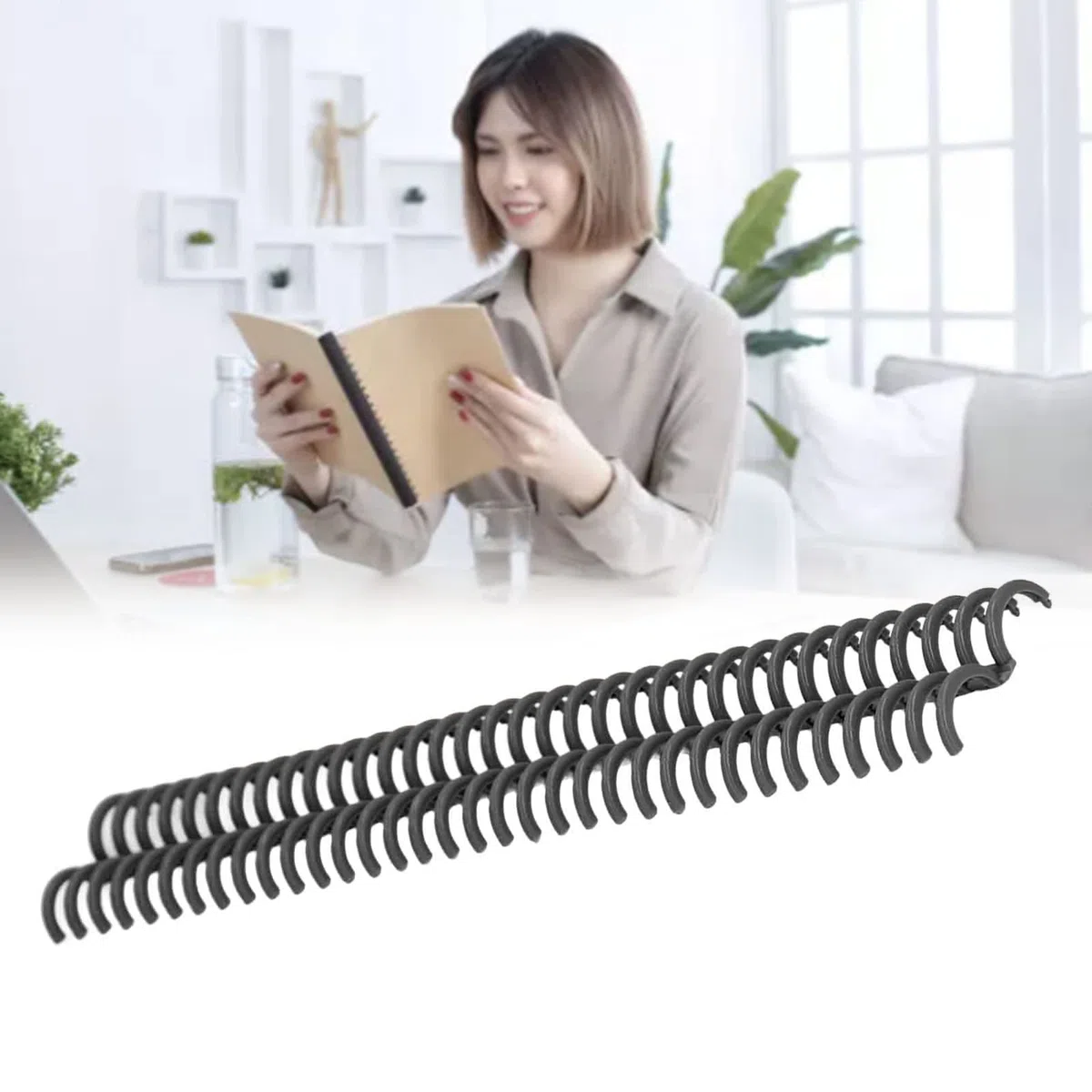 10 Pezzi Di Spine Per Rilegatura A Pettine 15 Mm 34 Fori In Plastica Nera Pettini Per Rilegatura A Fogli Sfusi 120 Fogli Di Capacità Per Libro Di Cancelleria Anello Per Quaderno Diario(Nero)