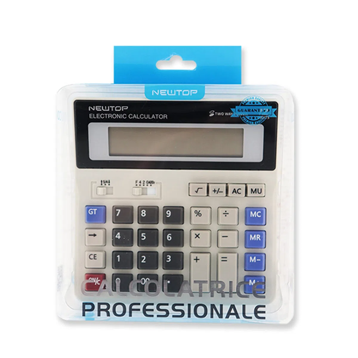 N NEWTOP Calcolatrice Professionale CLC01 Alimentazione Solare Batteria 12 Cifre Tavolo Memoria 99 Calcoli Spegnimento Automatico Standard Elettronica Schermo LCD Tasti Grandi Lavoro Casa Ufficio