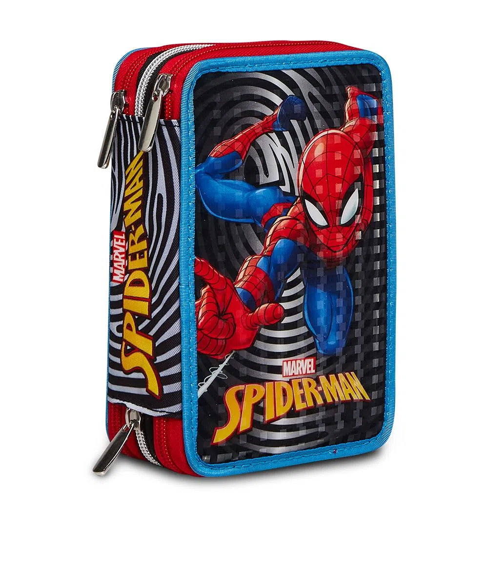 Seven Astuccio 3 Zip SPIDER-MAN THE GREATEST HEROE, Multicolore, Astuccio Attrezzato, Per bambini e ragazzi, Scuola & Tempo Libero, Prodotto ufficiale