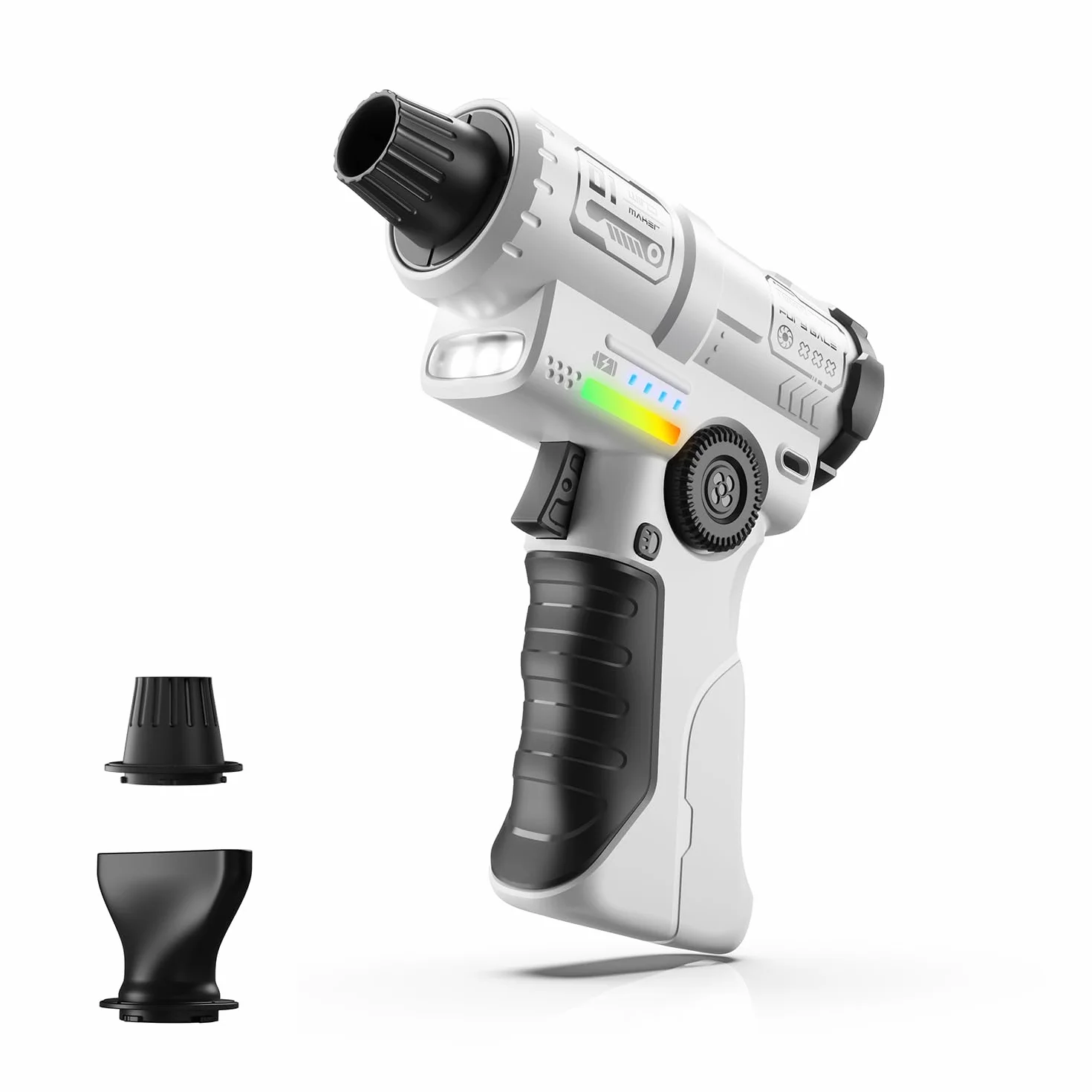 yAyusi Aspiratore Elettrico Ricaricabile,Aspiratore ad aria Compressa ad Alta Potenza da 130000 giri/minuto con Luce LED,Regolazione Continua della Velocità,Adatto per Computer,Esterni,Case e Auto