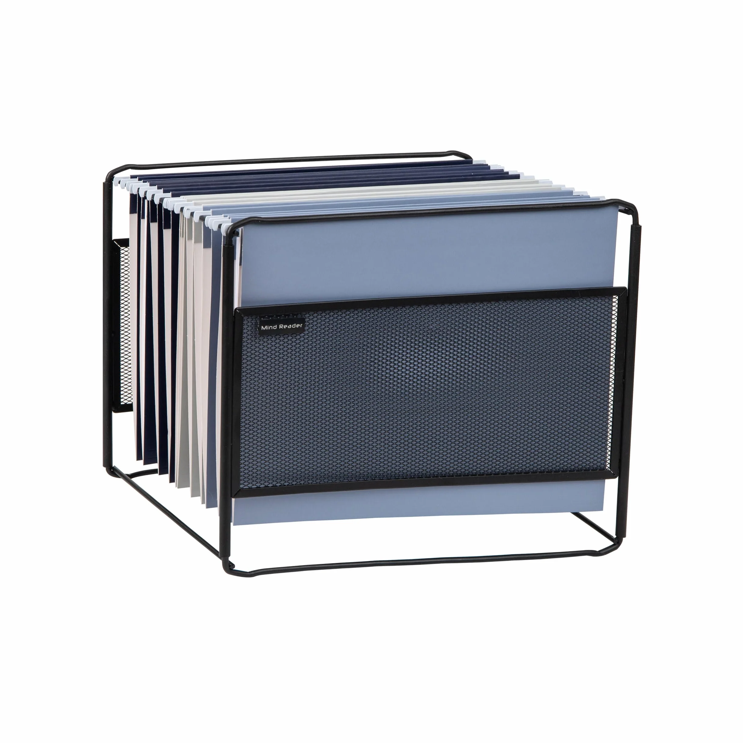 Mind Reader, portadocumenti da appendere, organizer da scrivania, per riporre oggetti, ufficio, rete metallica, 13" L x 9,75" L x 10,25" H, nero