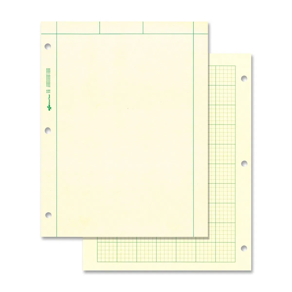 National 12,7 x 12,7 cm, rigato e senza righe, 200 fogli (42389), verde
