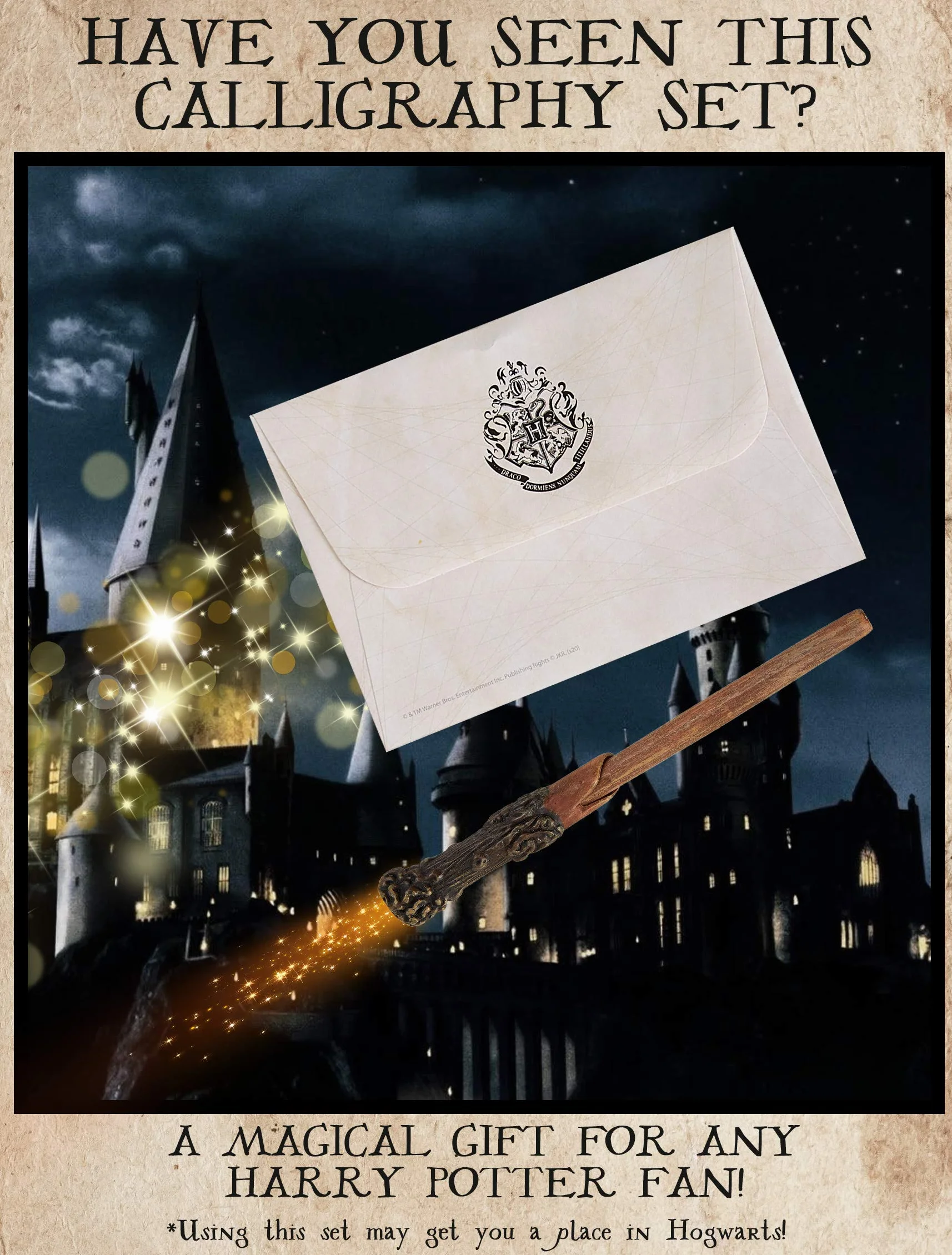 Harry Potter Set Cancelleria Con Carta Da Lettere Buste Adesivi Con Sigillo Hogwarts Penna Inchiostro Invisibile Penna Calligrafica, Regali Harry Potter