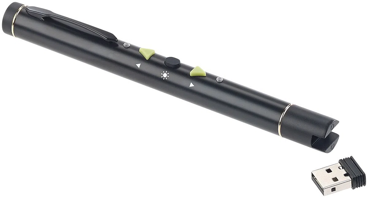 Puntatori per presentazioni - puntatore laser: presentatore multimediale, puntatore laser verde, batteria (verde, pointer potente, penna)
