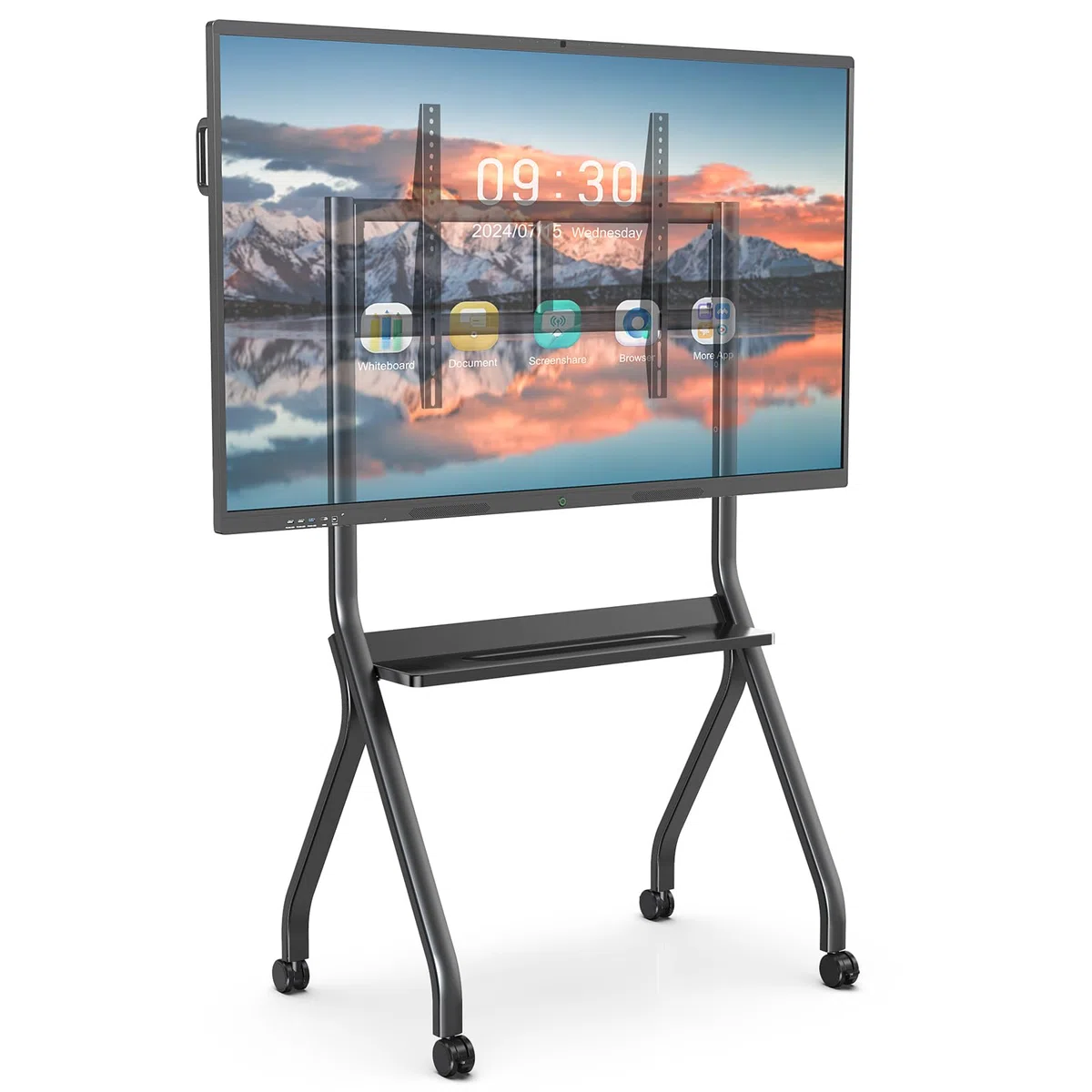 Smart Board Stand per Lavagna Interattiva 55"-65", Quattro Ruote Bloccabili