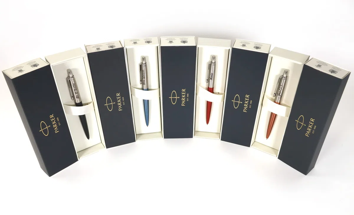 Penna Parker Jotter Bond Street personalizzata + confezione regalo | Crea un regalo davvero unico | Incisione laser (Nero)