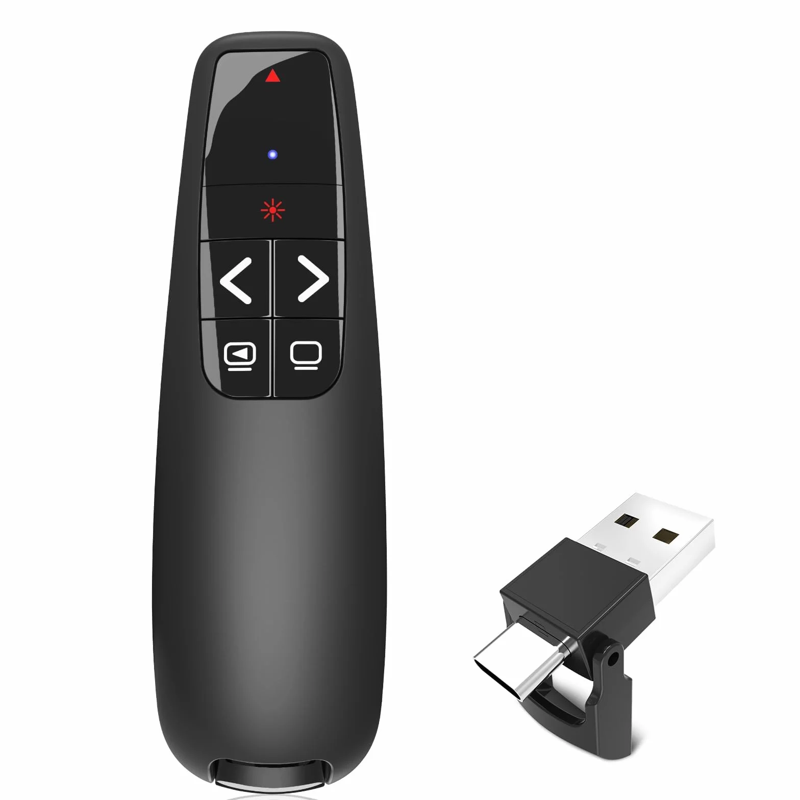 [2 in 1 USB Type C ] Puntatore Presenter Wireless per Presentazioni, Telecomando PowerPoint, Presenter Penna Clicker per Slide su Computer, adatto a PPT, Prezi - Batterie non incluse