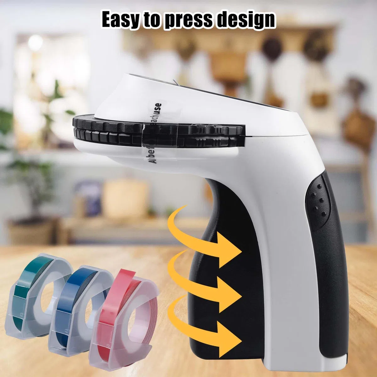 Etichettatrice, etichettatrice 3D E975 con 6 rotoli, etichettatrice portatile, etichettatrice portatile con goffratura, stampante per etichette per casa, ufficio
