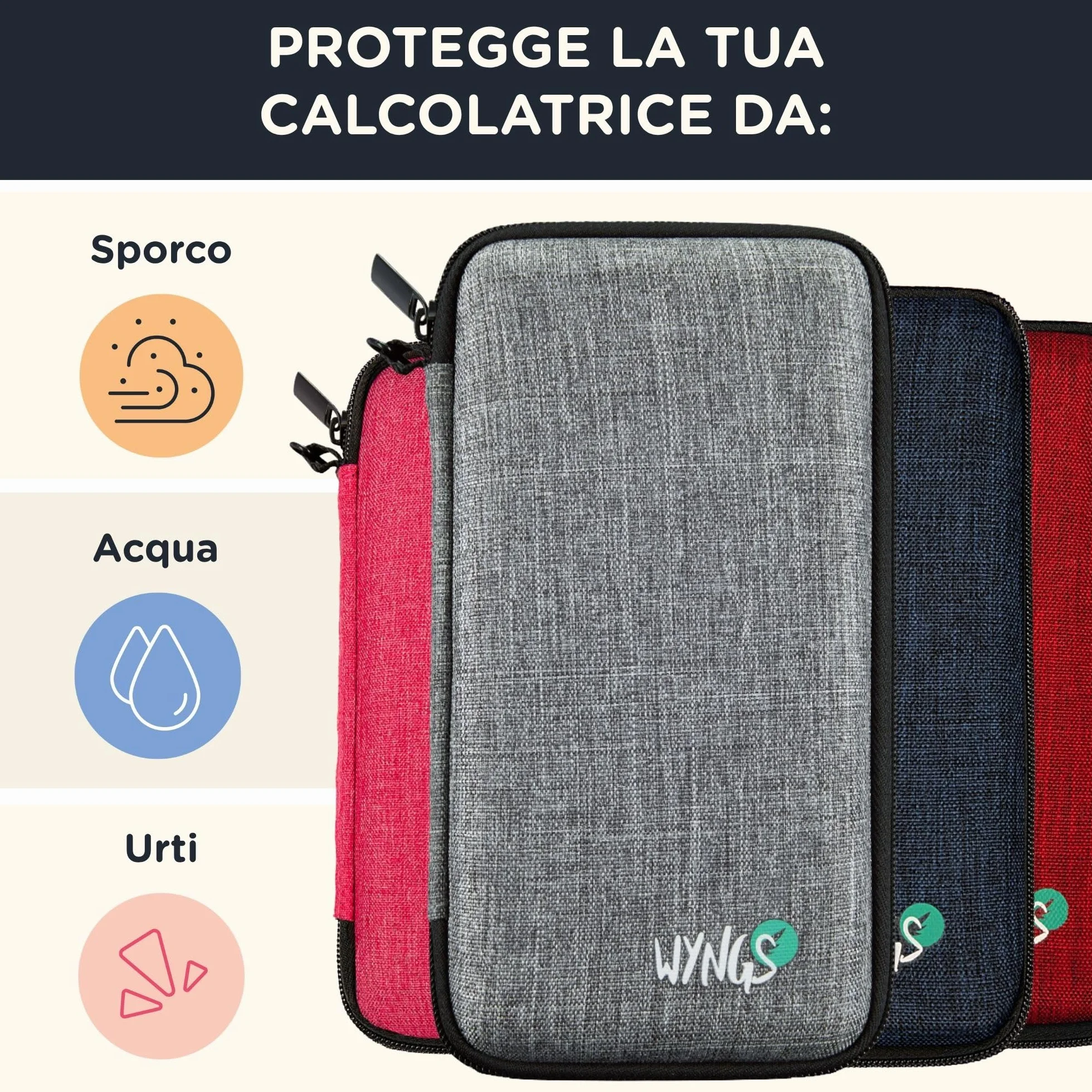 Casio fx-991CW ClassWiz con Custodia Protettiva WYNGS inclusa Rosso - Calcolatrice Scientifica - Pacchetto Base