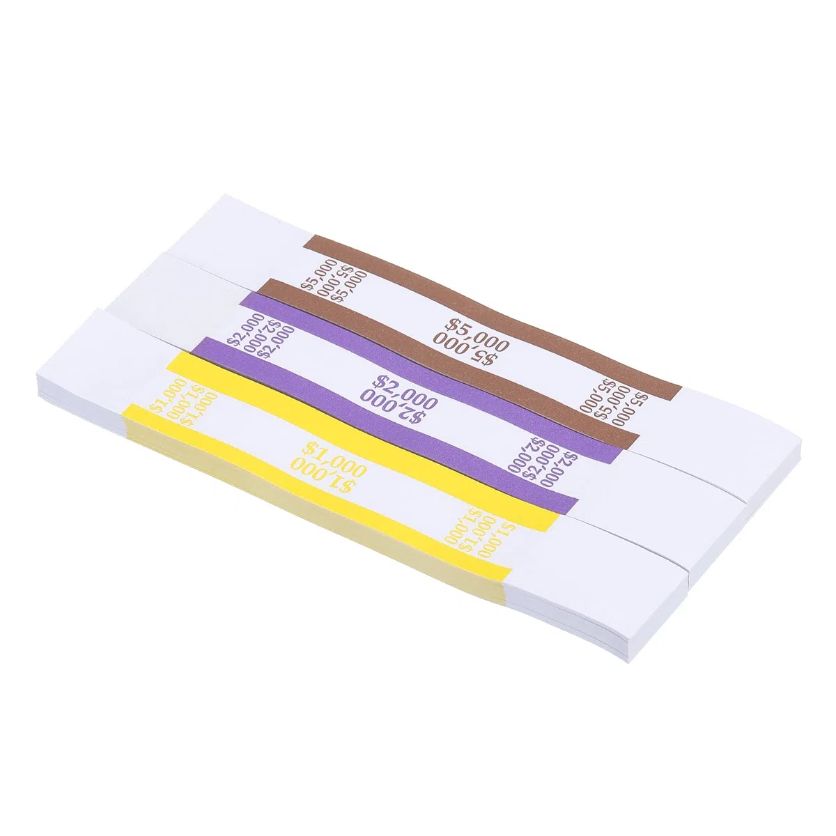 PATIKIL Valuta Cinturino Pacchetti 330 Pacchetti Viola/Marrone/Giallo Dollaro1000/Dollaro2000/Dollaro5000 Auto Sigillo Contanti Cinturini Buste Denaro Conto Involucri per Dollaro