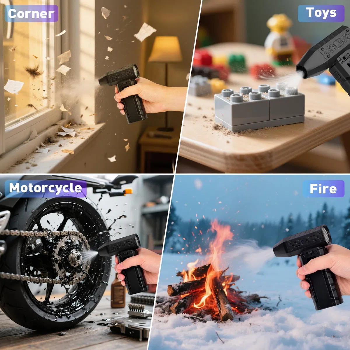 Soffiatore ad Aria Compressa, 110.000 giri/min, Velocità a Variazione Continua, Soffiatore D'aria Ricaricabile Senza Fili con Luce LED e Display HD, Soffiatore per Polvere per Tastiere di Computer