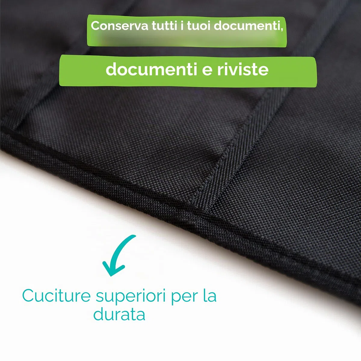 WallDeca Portariviste da Parete con 20 Tasche Formato A4 ed Etichetta Identificativa – Portadocumenti per Uffici, Casa, Scuola con 3 Ganci Inclusi – Schedario Parete Nero (115 x 71 cm)