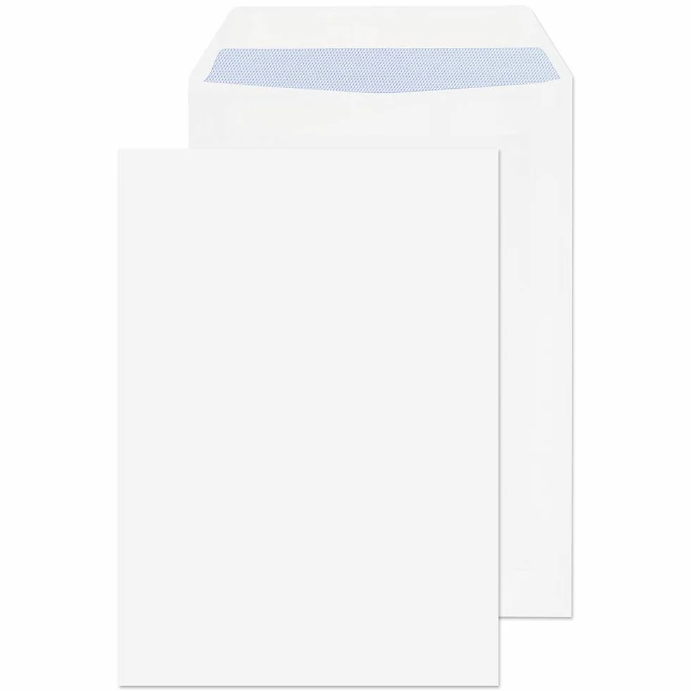 Blake Purely Everyday, buste formato C5, chiusura adesiva, 229 x 162 mm, confezione da 25 pezzi, colore: bianco