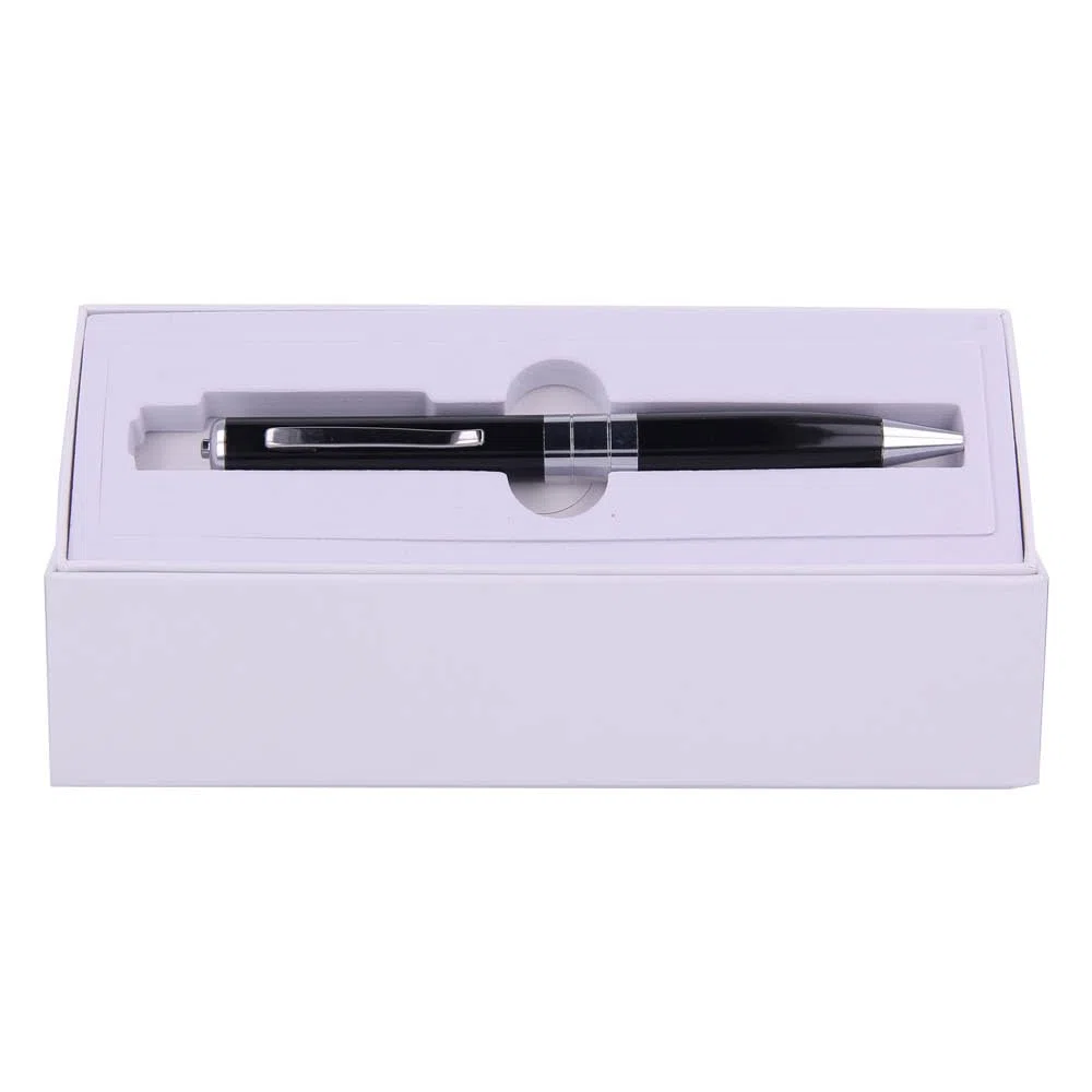 REY Registratore nascosto con penna spia audio, fino a 32 Gb, include cavo micro USB, manuale, auricolari e inchiostro, colore nero