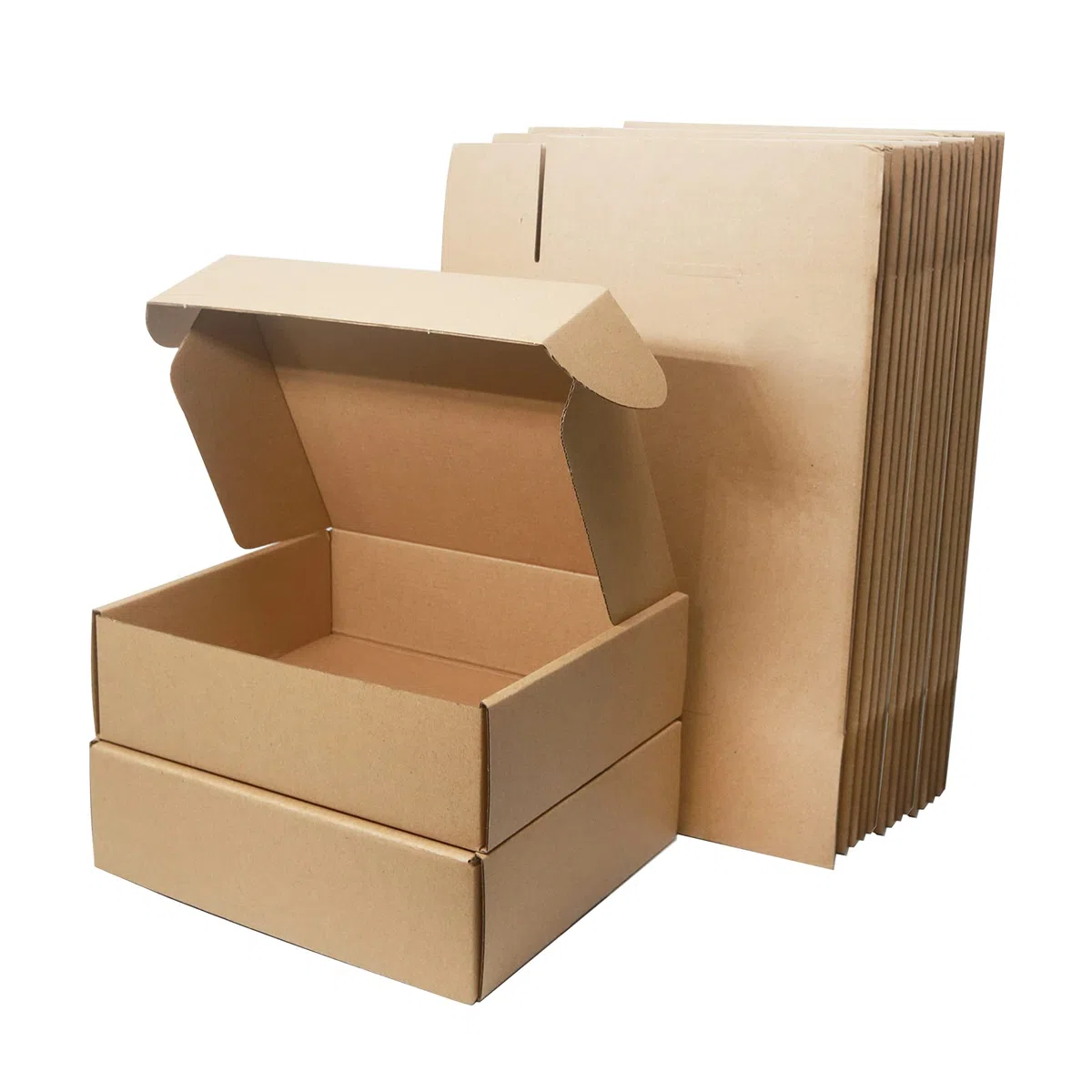 Scatole di spedizione in cartone ondulato, 250 x 200 x 70 mm grandi scatole postali per la spedizione, scatole di imballaggio marrone per affari, stoccaggio o regalo (10 pezzi)