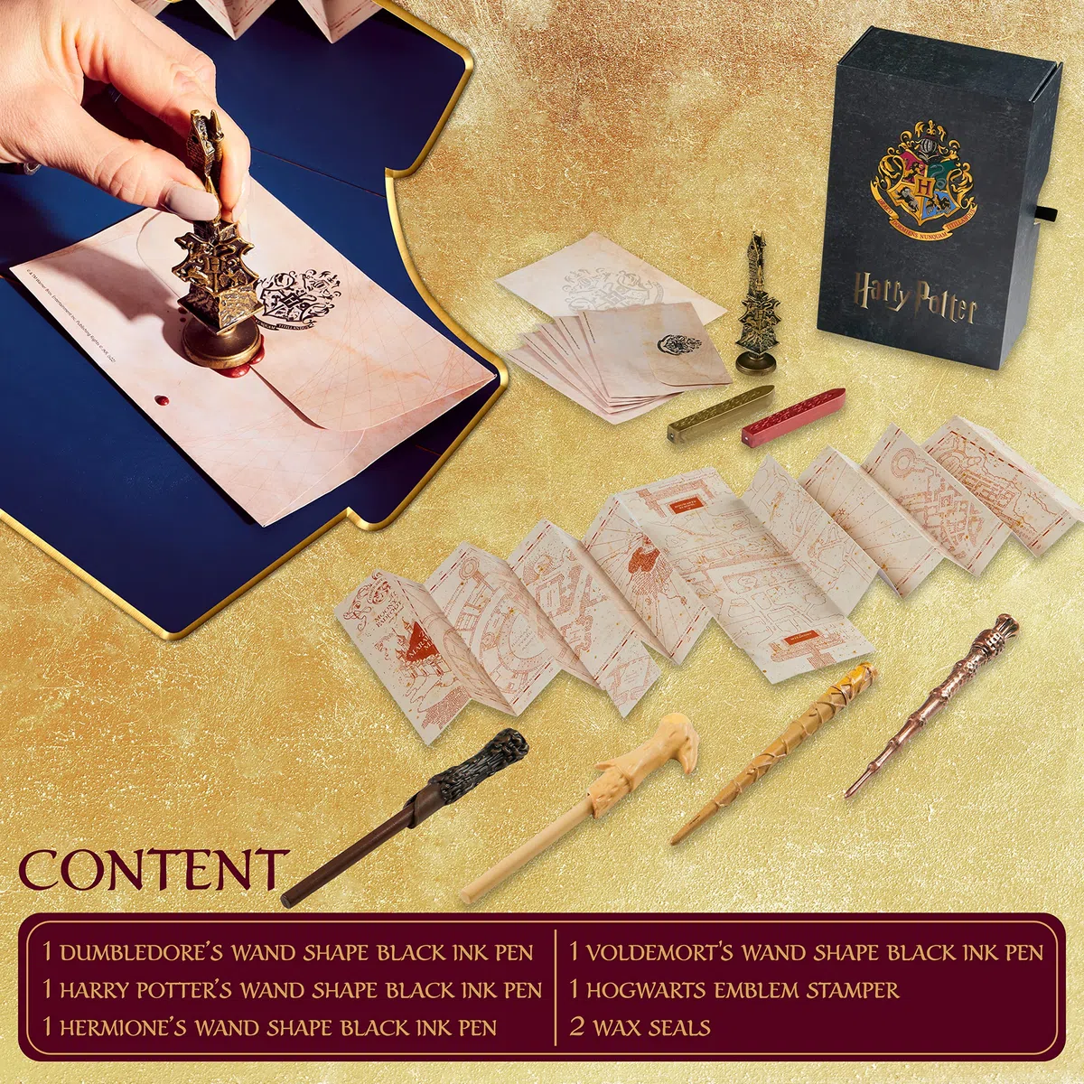 Harry Potter Cancelleria, Set Penna Bacchetta, Carta da lettere e Buste