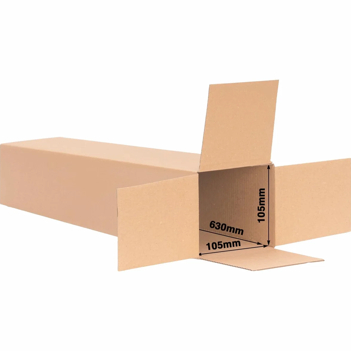 verpacking 30 Tubi di cartone quadrati 65,5x10,5x10,5 cm | tubi in cartone per spedizioni