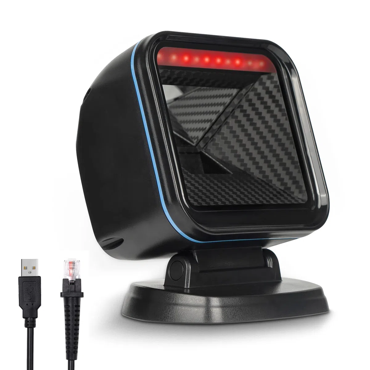 OBZ 2D Lettore Codice a Barre e Qrcode, 1D Lettore Barcode da Banco cavo USB Cablato Scanner di Codici a Barre da Tavolo Lettore QR Code e Barcode per PC Magazzino Supermercato Negozio POS