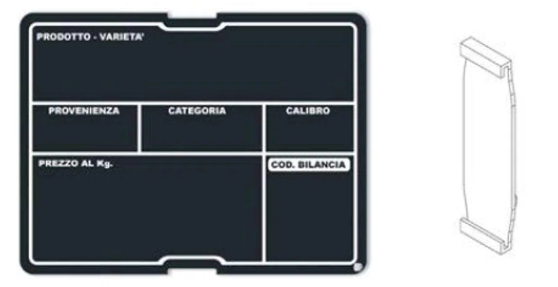 Kit 25 LAVAGNE SEGNAPREZZI PPL PER TRACCIABILITÀ ORTOFRUTTA CON MOLLETTA E ASTA 50 MM SPESSORE 1,2 mm D: 15 x 11 H cm