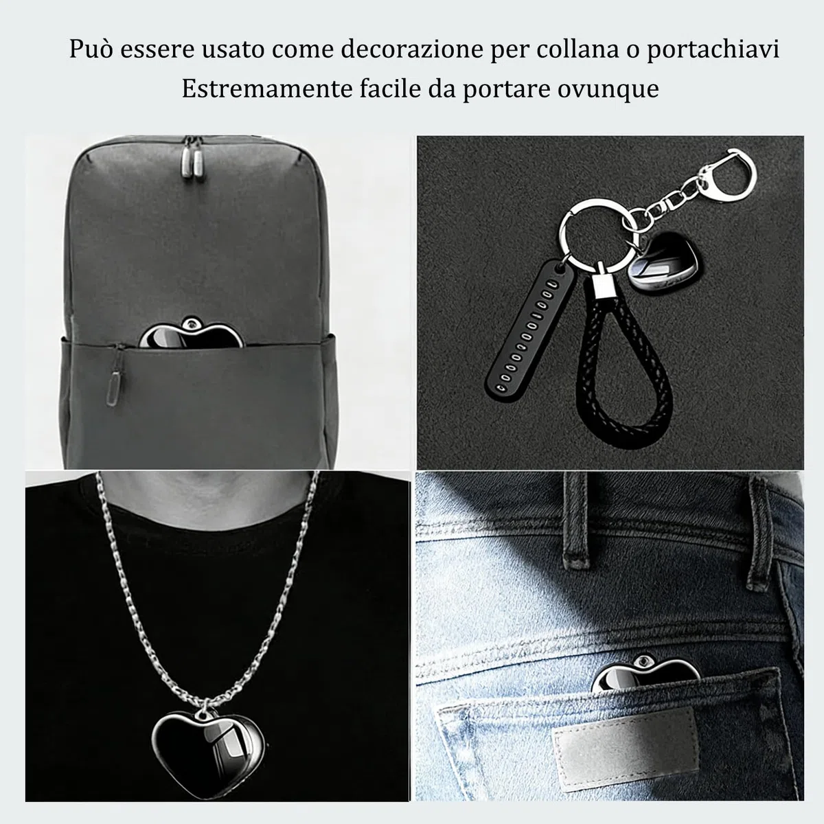16G Registratori Vocali Digitali con Auricolare Mini Registratore di Audio Piccolo Registratore Vocale Attivazione Collana Portachiavi Pendente Lega di Zinco