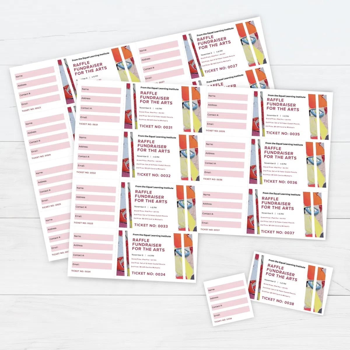 PrintWorks Cartoncino perforato pesante per biglietti della lotteria, coupon e altro ancora, 20 x 11, 30 kg, 8 biglietti per foglio, 250 fogli, 2000 biglietti totali, bianco (04296) (2,125 x 5,5)