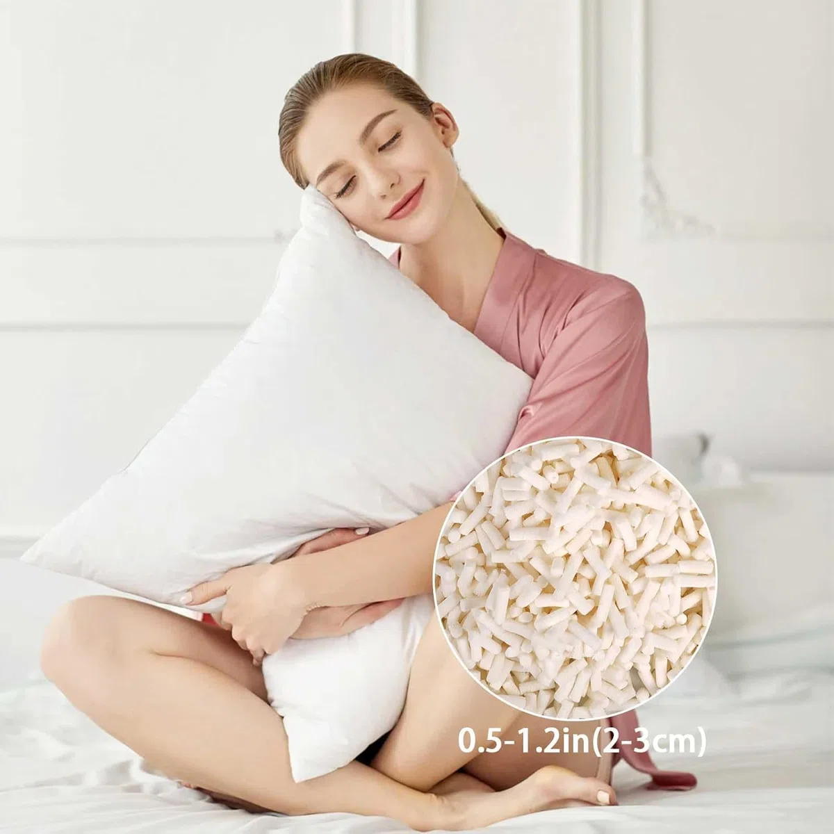 Talatex Imbottitura in lattice naturale triturato, 210 g, imbottitura sfusa e imbottitura per cuscini, 100% lattice naturale, supporto e antipolvere, per lavori fai da te, letti e cuscini per animali