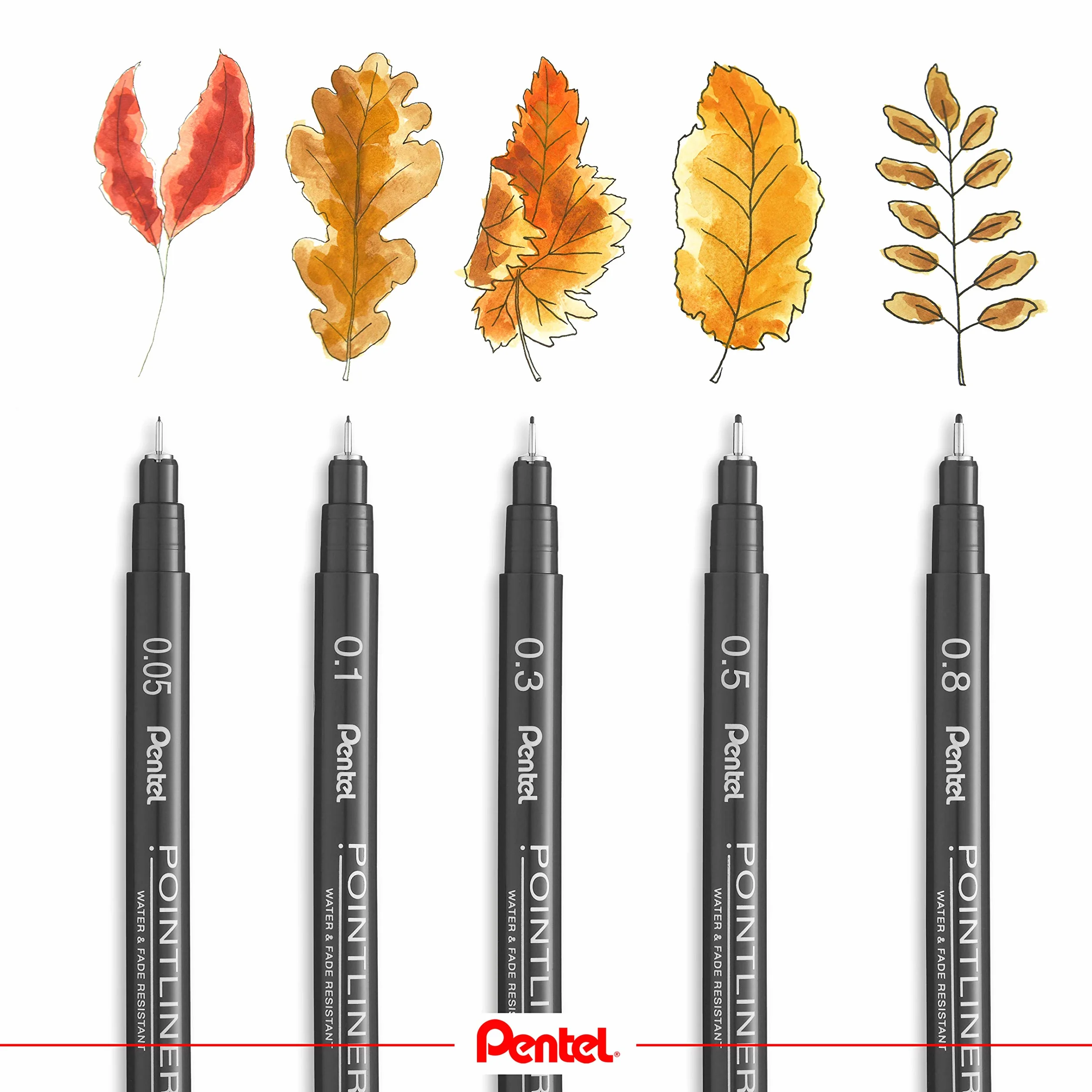 Pentel S20P Pointliner, fineliner punta 0,5 mm nero 12 pz