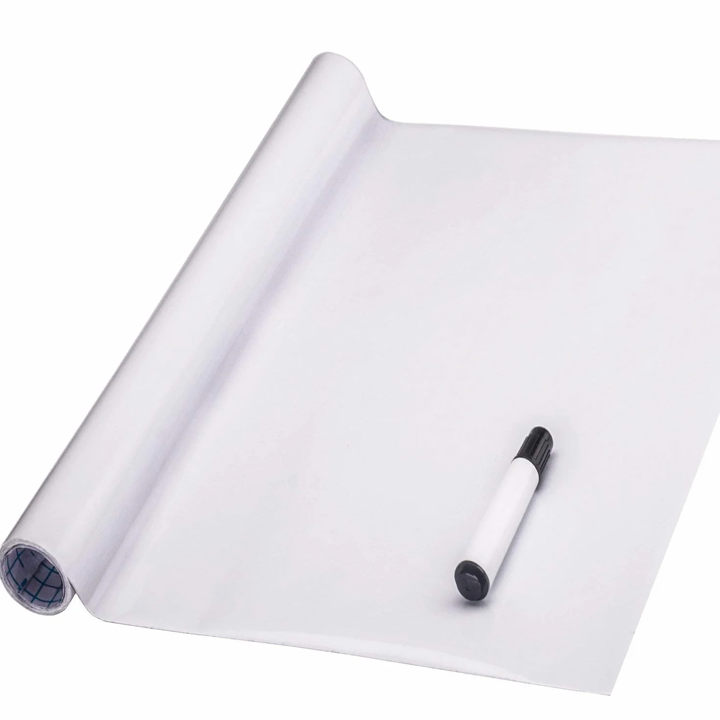 FENTIS Lavagna Adesiva Pellicola di Lavagna Bianca Auto-Adesiva Carta Adesivo da Parati Bianca Adatto per Fai da Te, Aula di Scuola, Casa, Ufficio 44x200cm