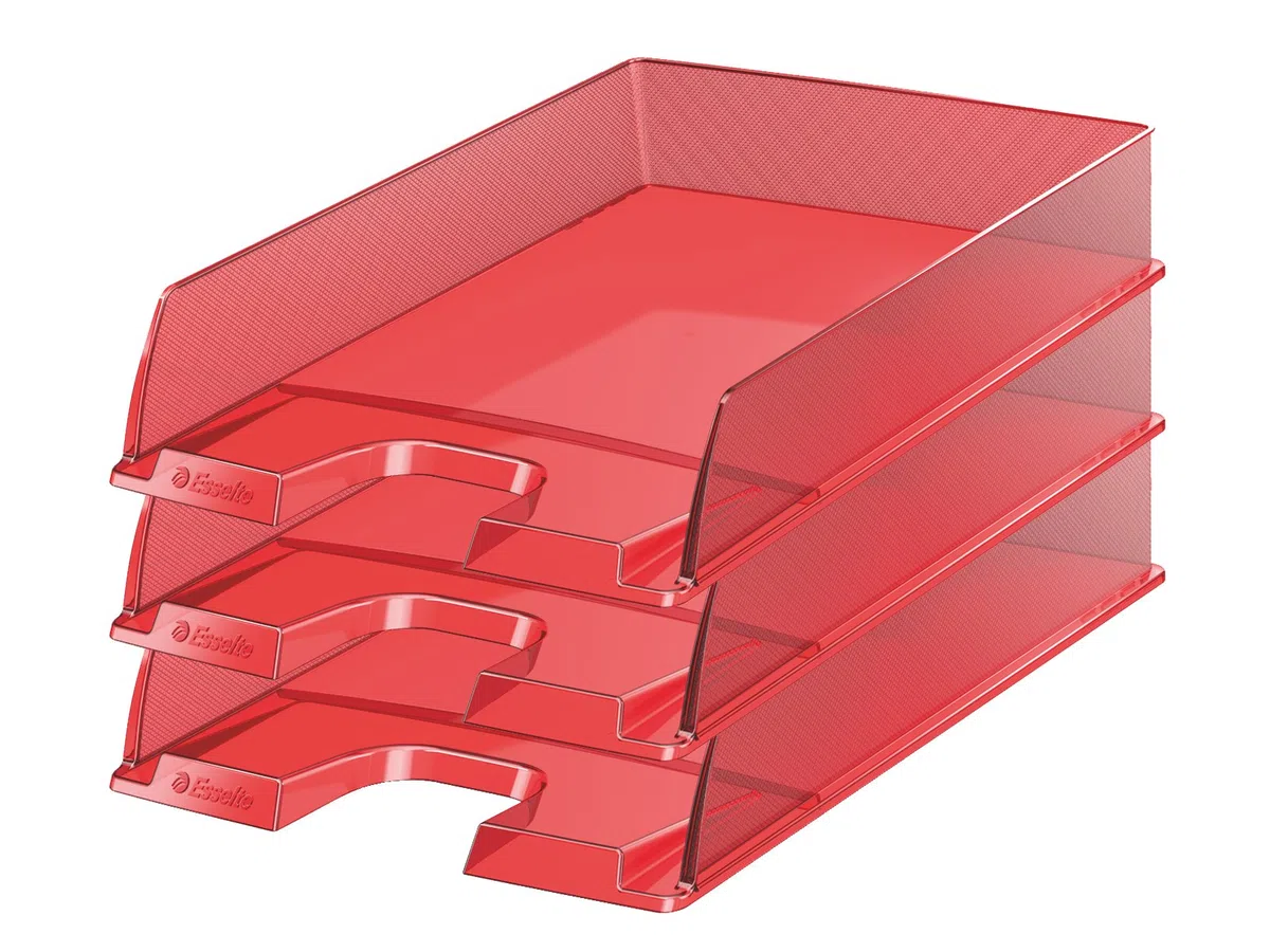 Esselte Europost – Set di 10 vaschette portacorrispondenza traslucido Set da 10 rosso semitrasparente