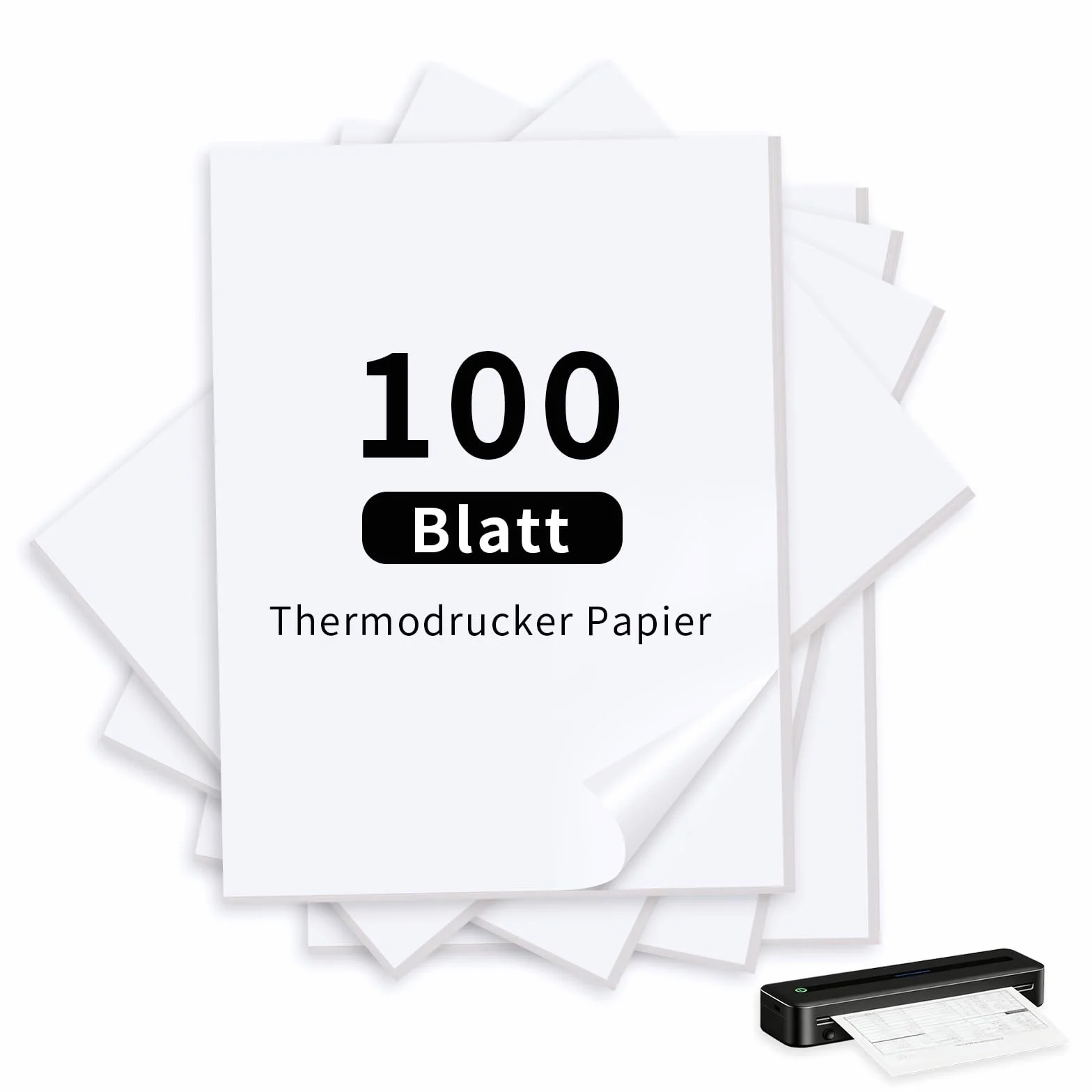 Carta termica A4, 100 fogli di carta termica per stampanti, ad asciugatura rapida, compatibile con stampanti termiche A4 per file documenti, foto