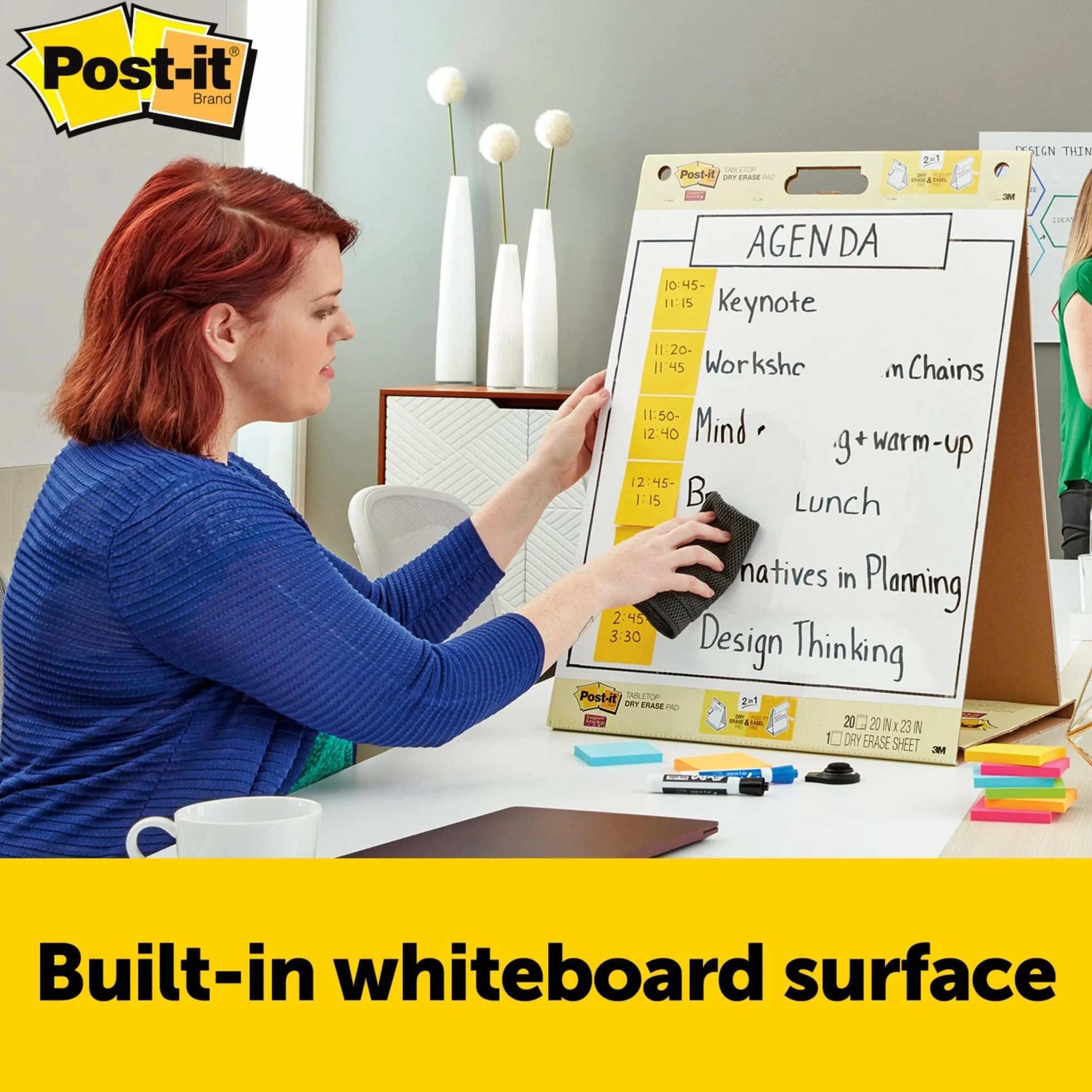 Post-it Super Sticky Meeting Charts, Confezione da 1 blocchetto, con 20 Fogli , 584 mm x 508 mm, Colore Bianco, per Fare Brainstorming Ovunque e Rendere Visibili tutte le Idee